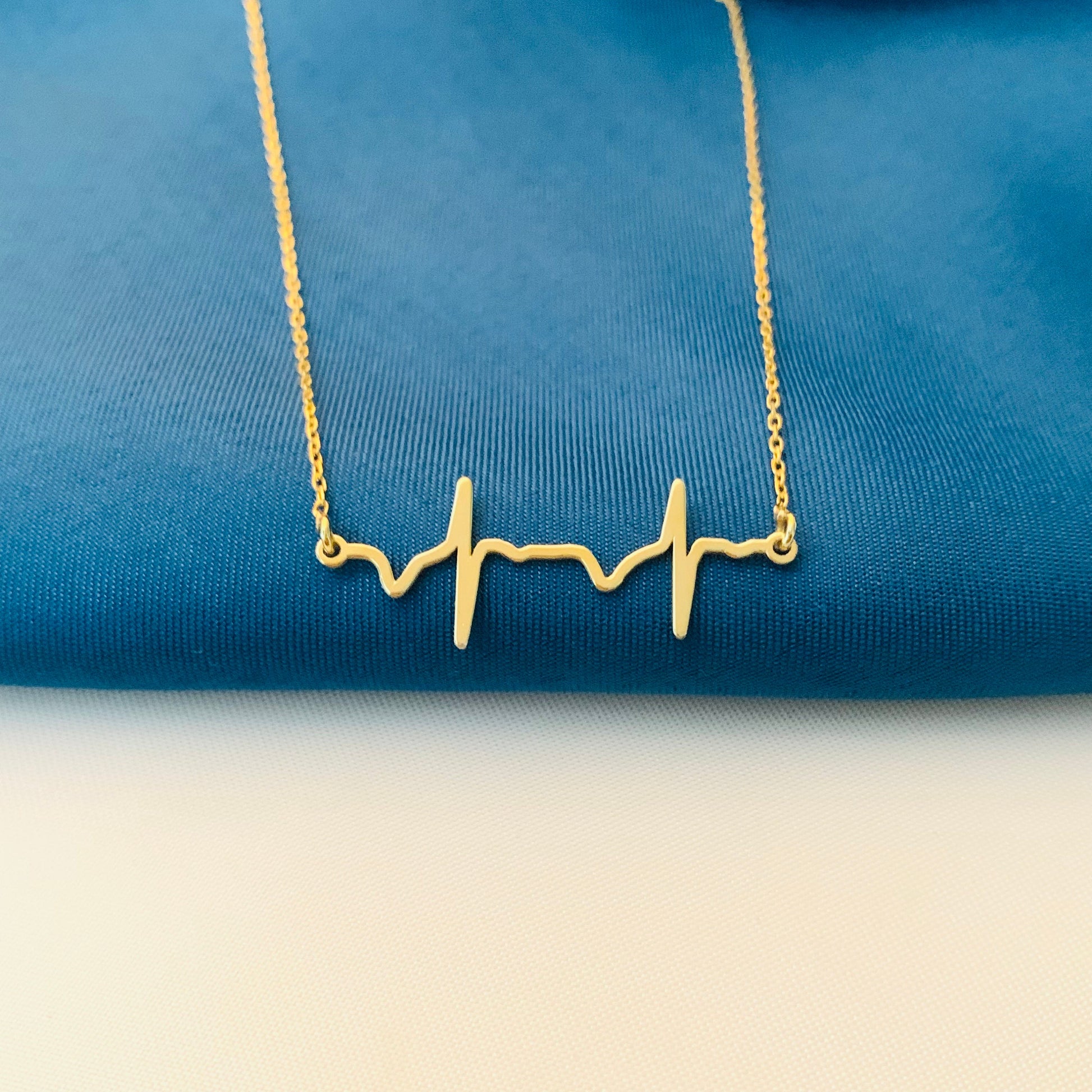 Heartbeat EKG Necklace, Sterling Silver Heartbeat Necklace, Heartbeat Rhythm Silver Pendant, Gift for First Responder, nursing gift