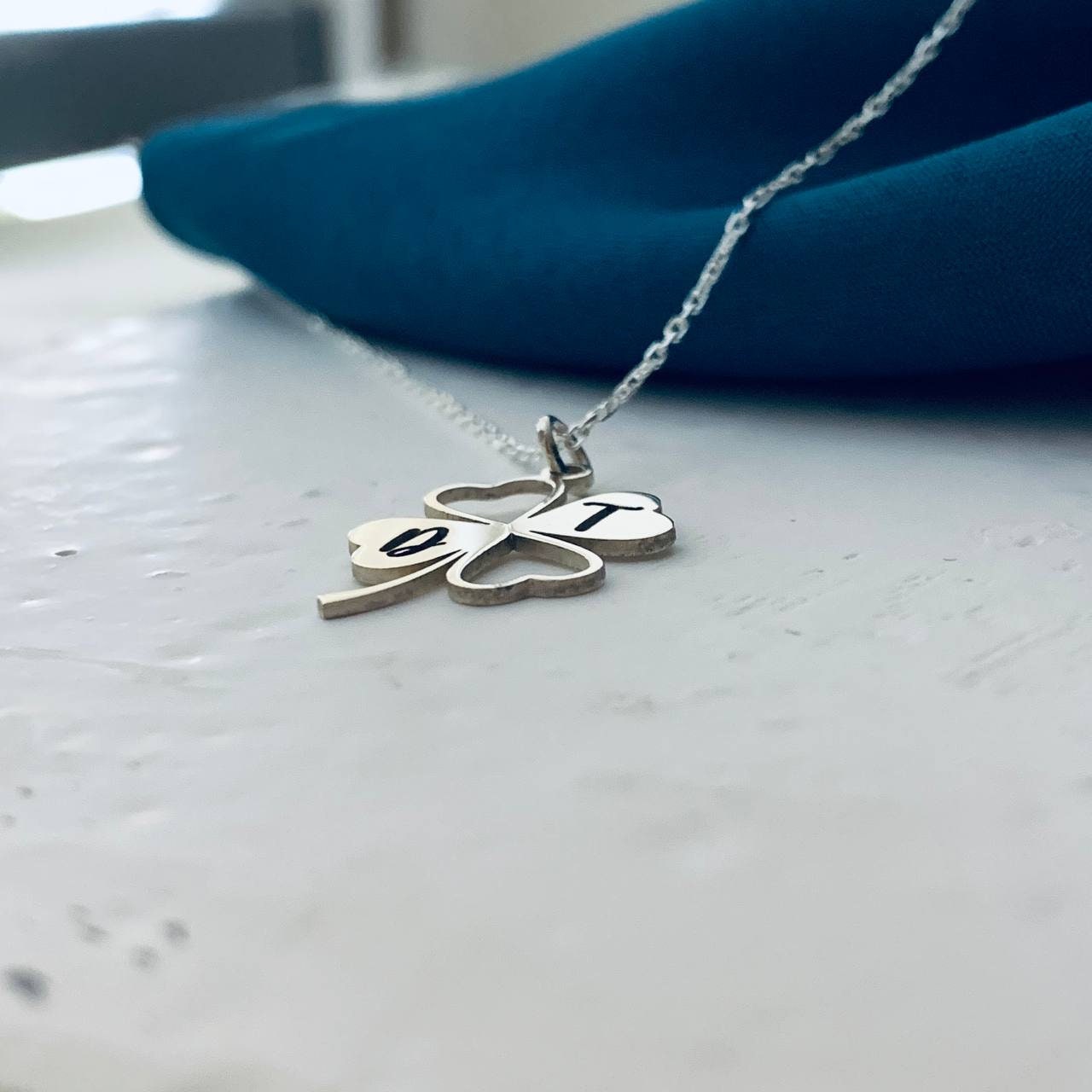 Shamrock Necklace, 925 Sterling Silver Shamrock Necklace, Lucky Shamrock Necklace, Shamrock Necklace with Name, Clover Necklaces for Women
