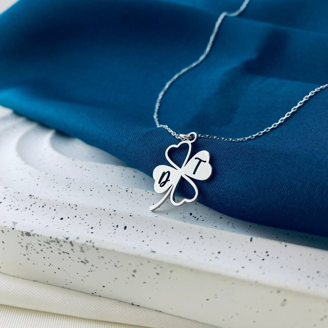 Shamrock Necklace, 925 Sterling Silver Shamrock Necklace