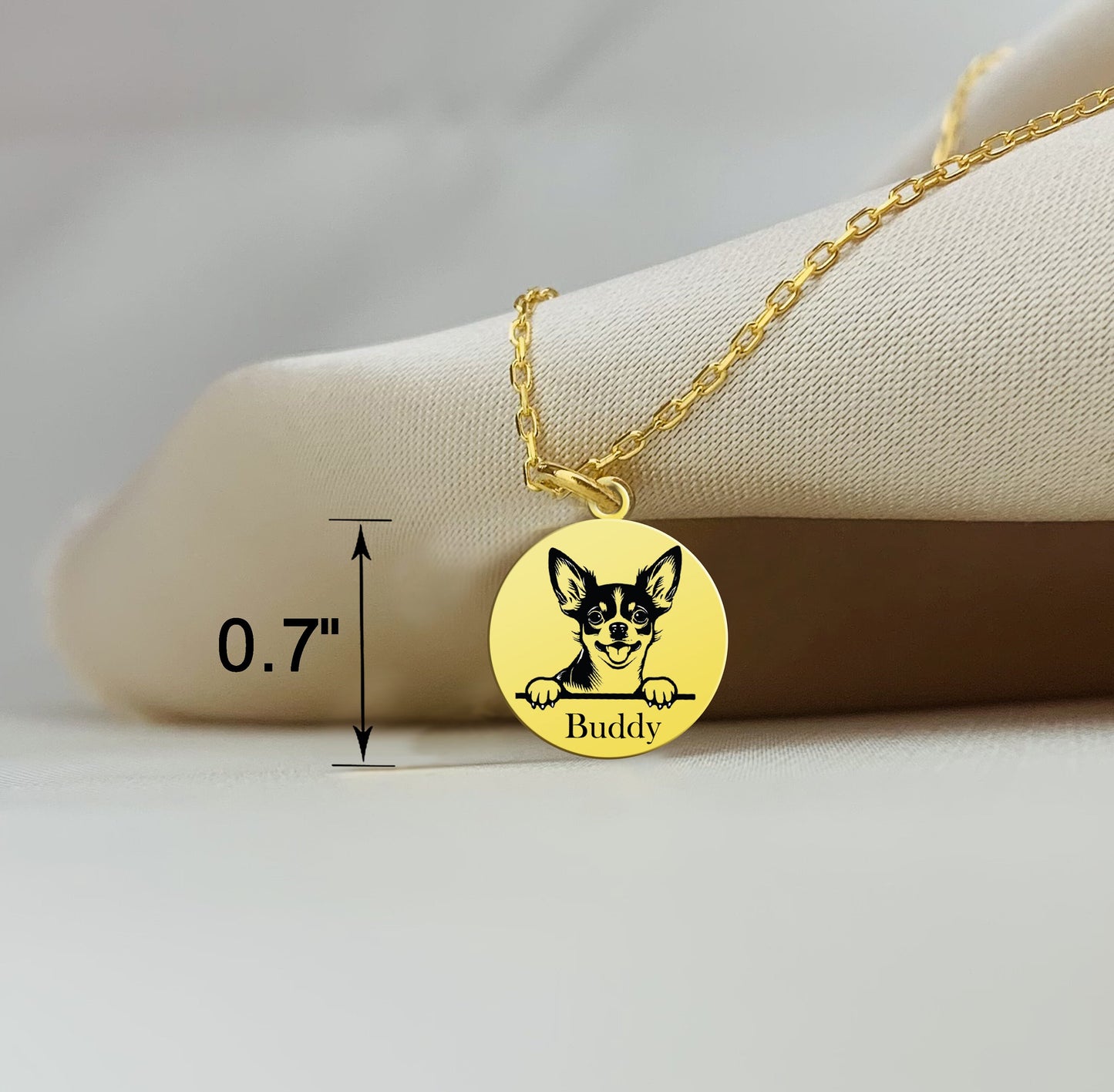 Custom Dog Necklace with Name, Custom Pet Portrait Necklace, Personalized Dog Mom Gift, Pet Memorial Engraved Necklace, Gift for Pet Lover