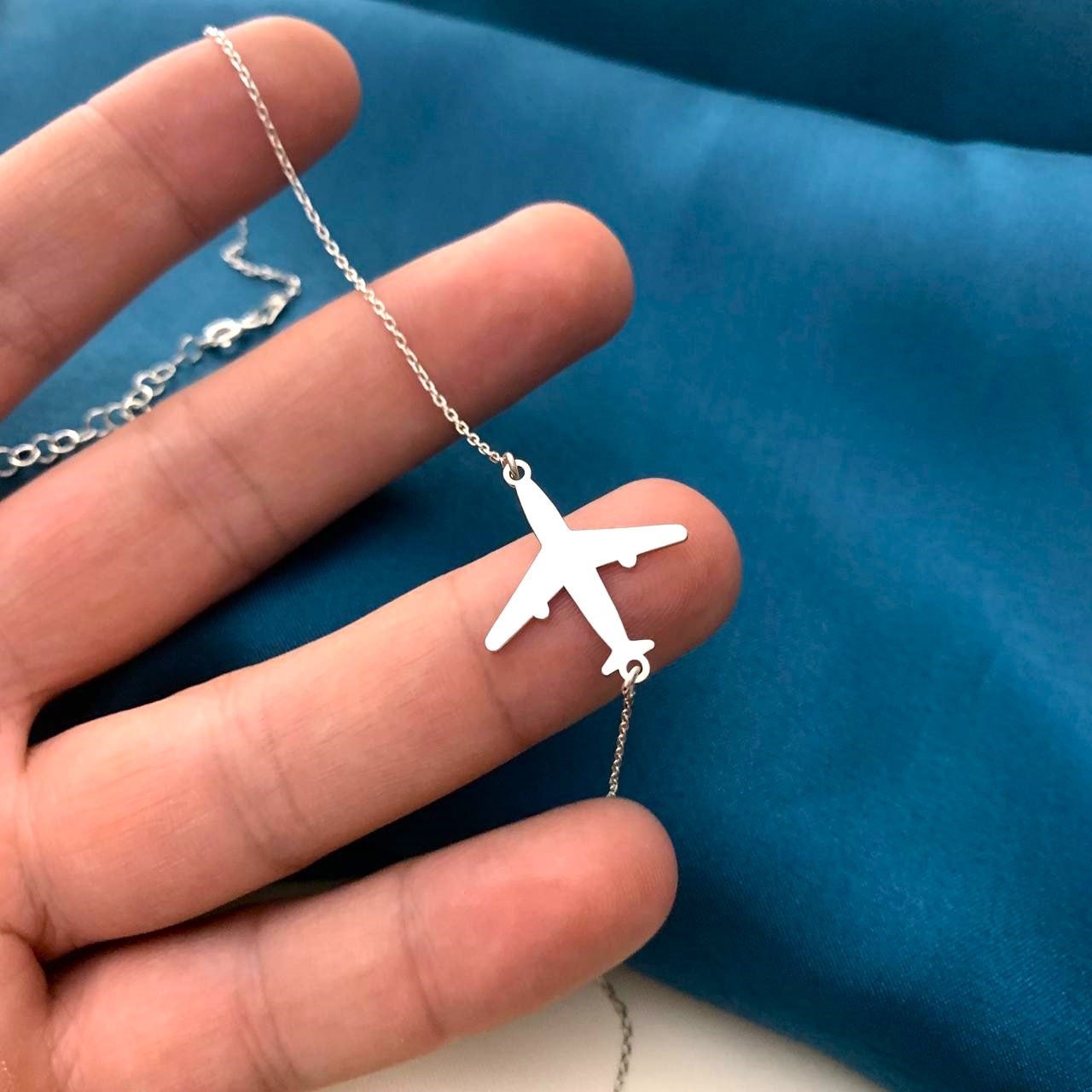 Airplane necklace, Plane necklace, Airplane necklace for women, Travel necklace, Airplane jewelry, Silver airplane necklace, Pilot necklace