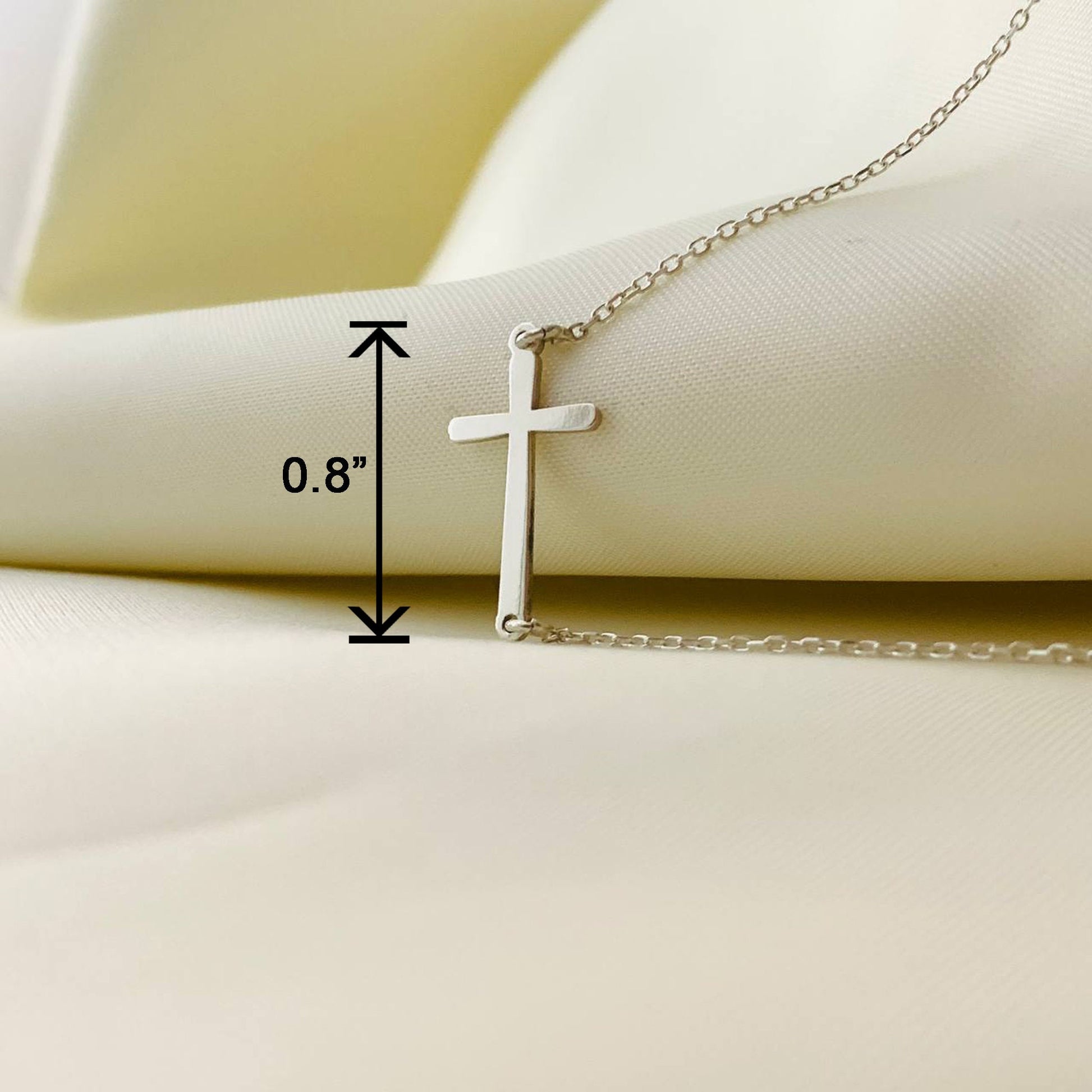 Cross Necklace, Sideways Cross Necklace, Sterling Silver Cross Necklace, Cross Necklace for Women, Christian Necklace, Religious Jewelry