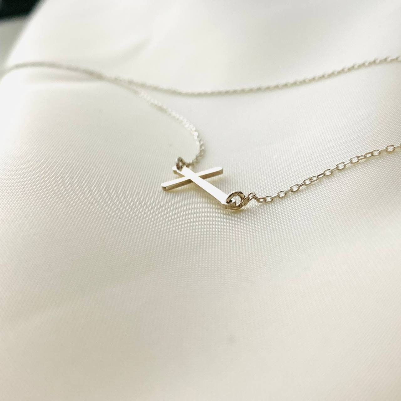 Cross Necklace, Sideways Cross Necklace, Sideways Necklace, Cross Necklace for Women, Christian Necklace, Religious Jewelry