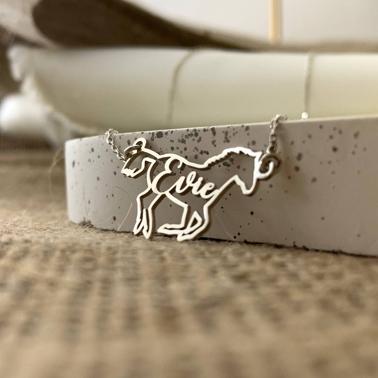 Horse Necklace, Horse Necklace for Woman, Horse Name Necklace, Custom Horse Necklace, Horse Memorial Gift, Horse necklace remember