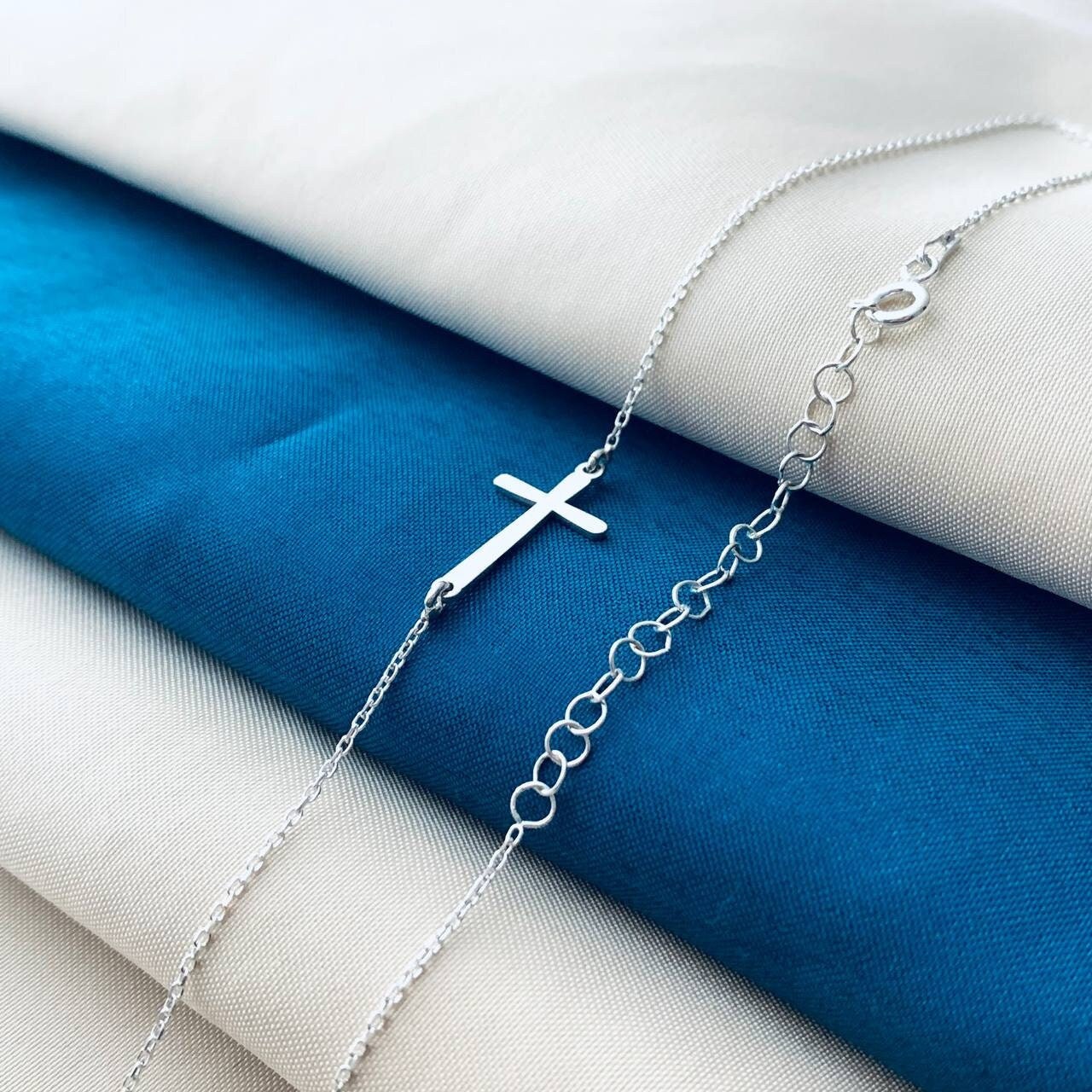 Cross Necklace, Sideways Cross Necklace, Sideways Necklace, Cross Necklace for Women, Christian Necklace, Religious Jewelry