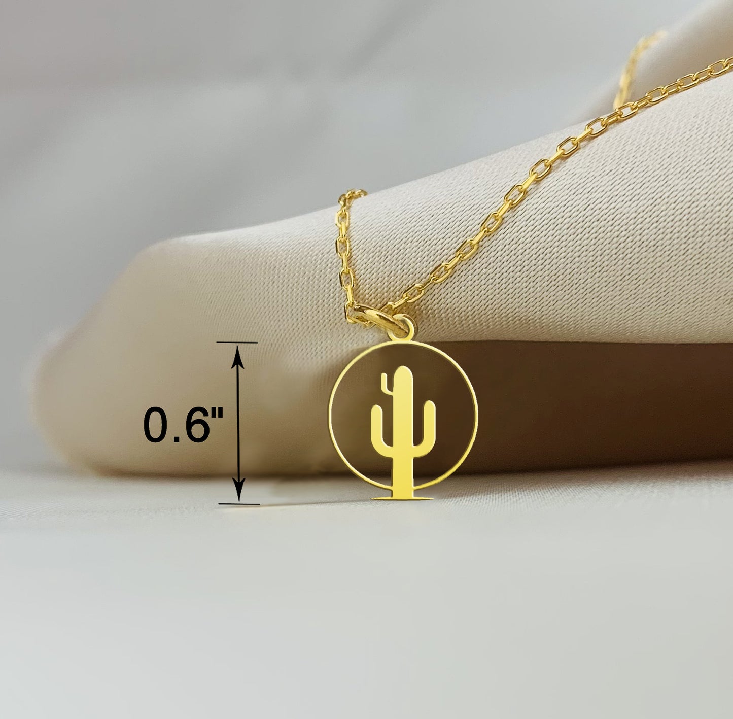 Gold Cactus Necklace, Silver Cactus Charm Necklace, Desert Jewelry, Desert Vibes Cactus Necklace, Minimalist Design Necklace, Gift for Her