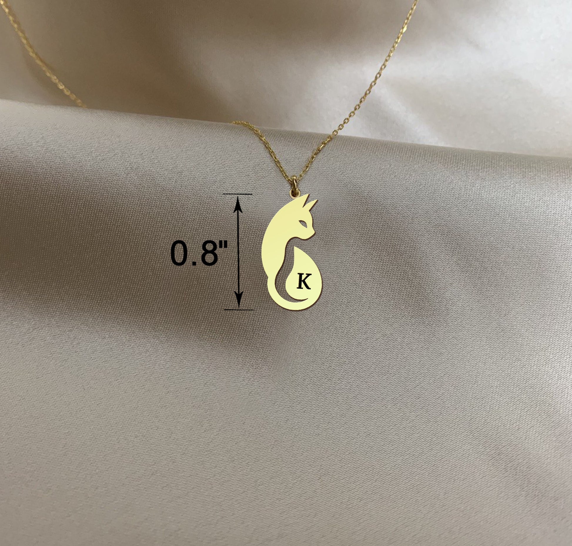 Cat Necklace, Personalized Cat Silhouette Necklace, Engraved Cat Silhouette Jewelry, Cat Memorial Gift, Cat Lovers Necklace, Cat Mom Gift
