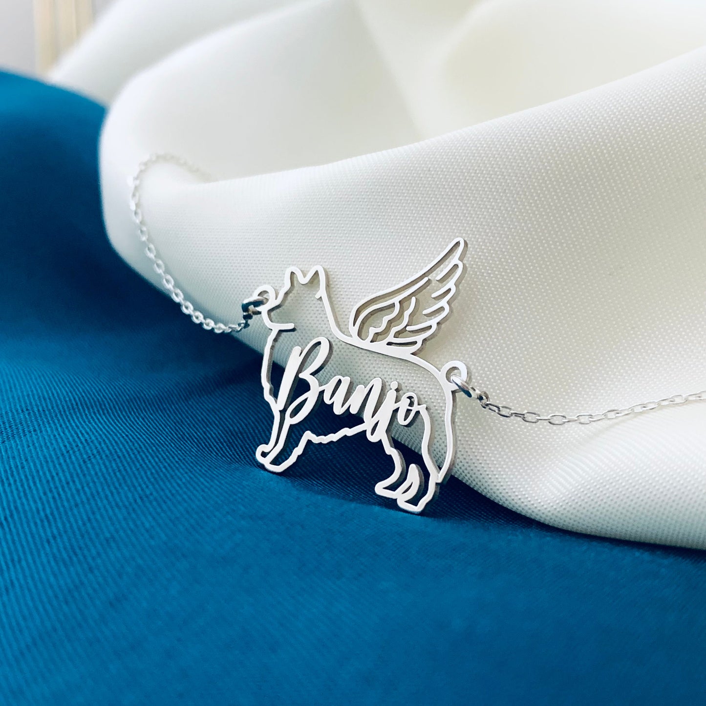 Dog necklace, Dog memorial gift, Dog necklace for women, Personalized angel dog Necklace, Dog necklace with angel wings, Dog mom gifts