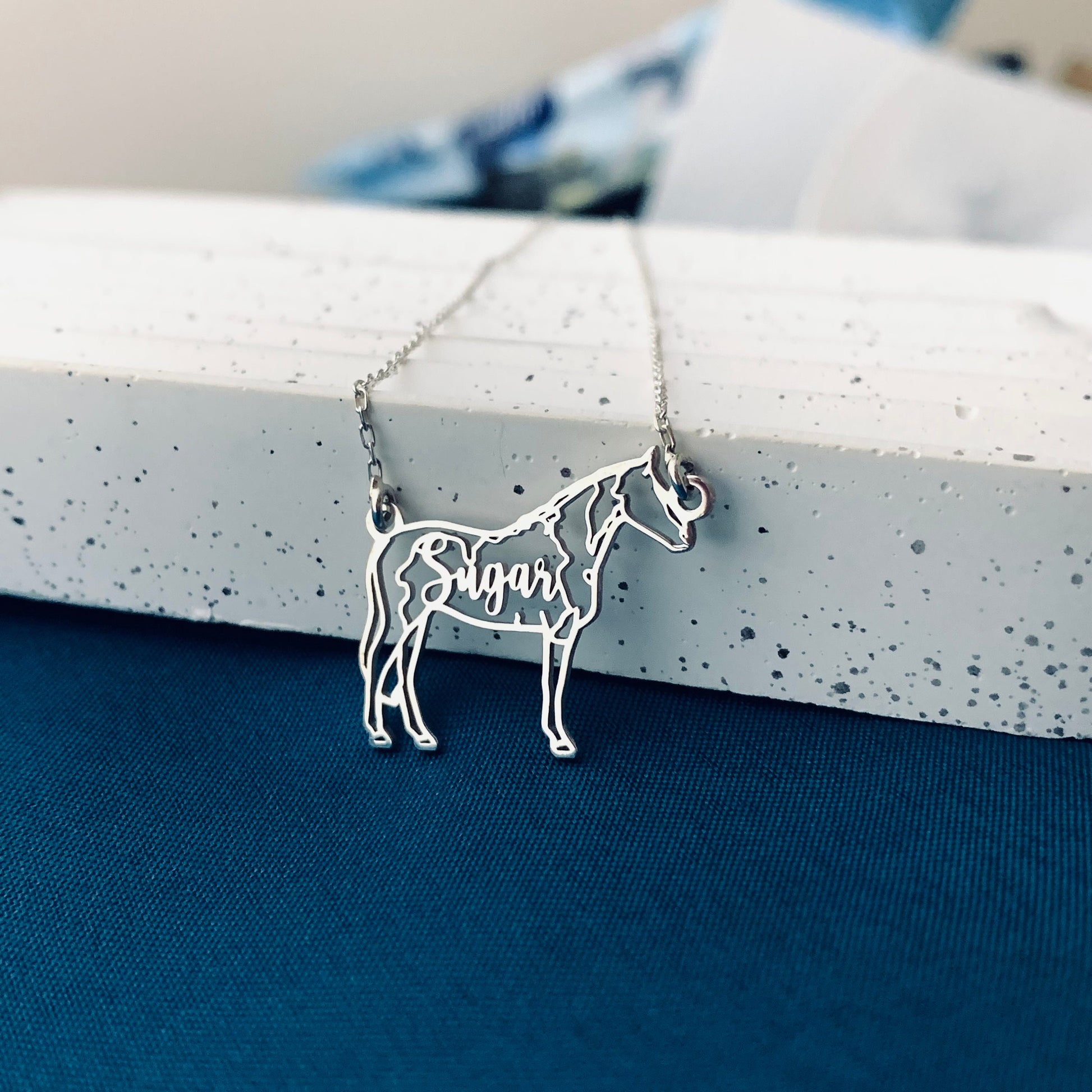 Horse Necklace, Personalized Horse Name Necklace, Horse Memorial Gift, Horse Necklace for Woman, Horse Riding Gift, Horse Jockey Gift