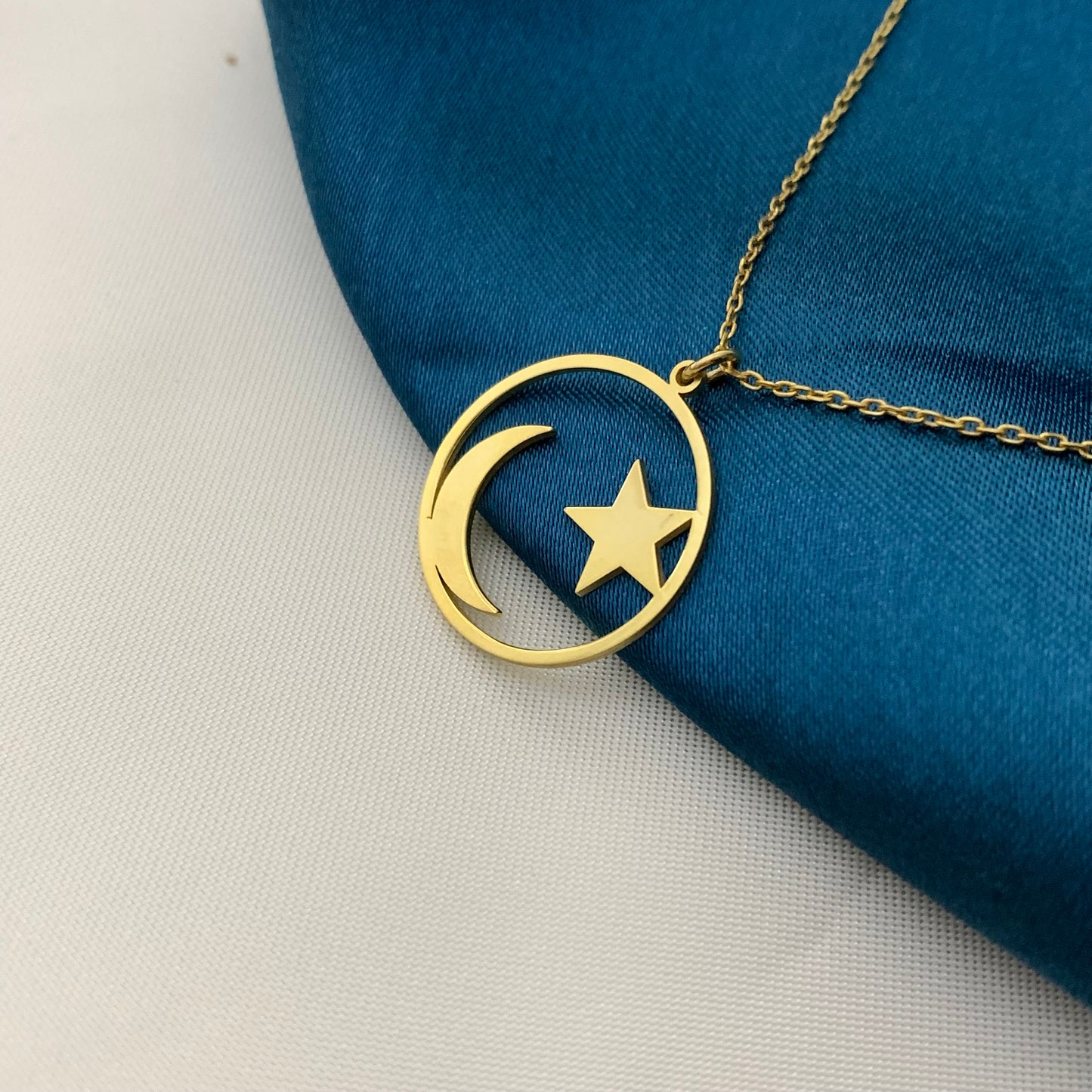 Moon Necklace, Star and Moon Necklace, Crescent Moon Necklace, Gold Star Necklace Sterling Silver Star Pendant, Star Charm, Gift for Mom