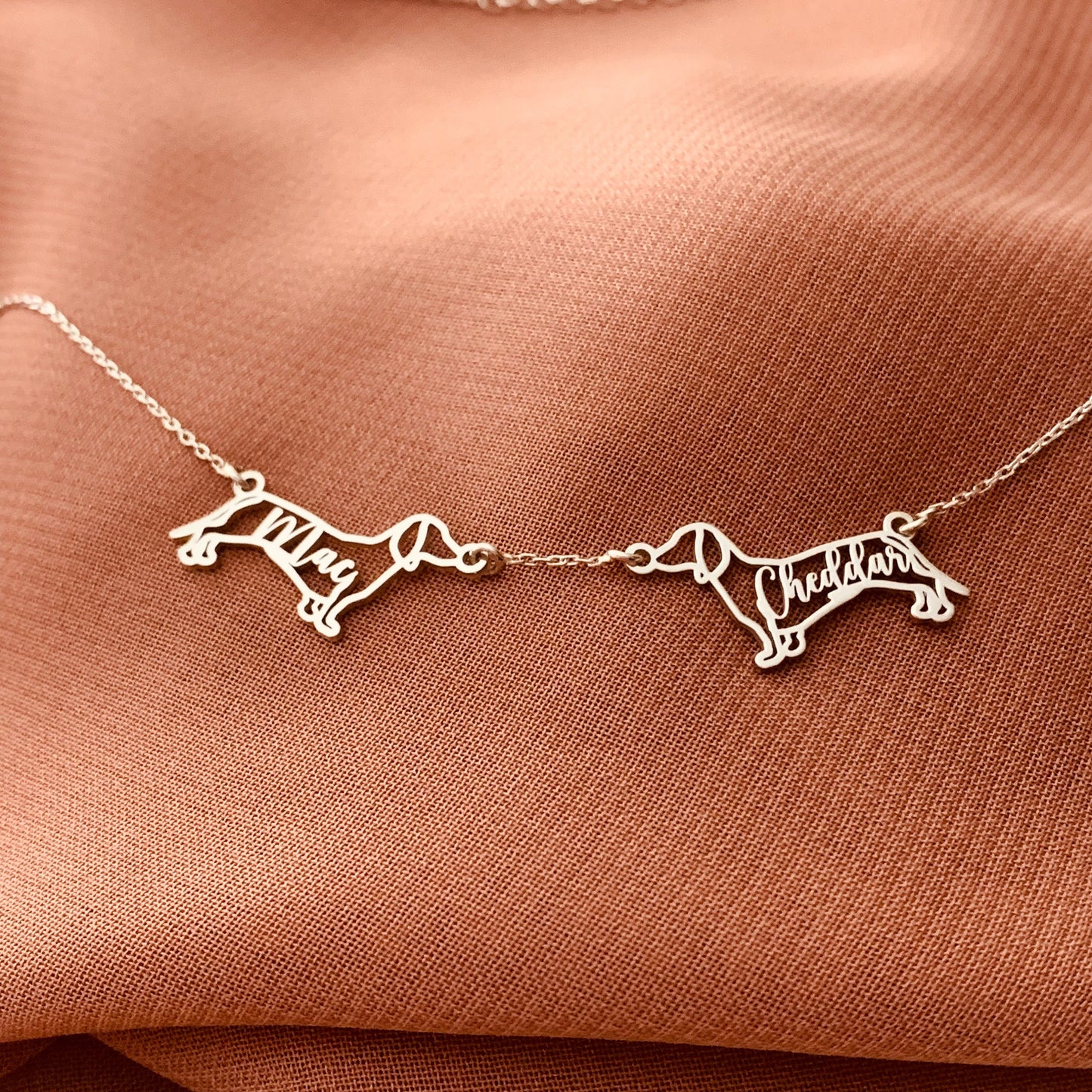 Custom Multiple Dog Name Necklace, Multiple 2 piece set 3 piece set Dogs on one Chain, Dog Memorial Necklace for Woman, Gift for Dog Mom