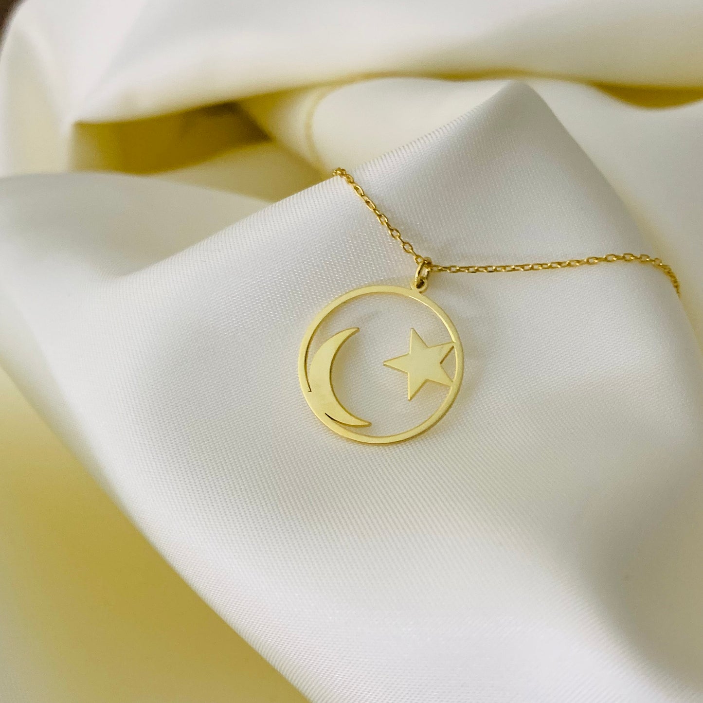 Moon Necklace, Star and Moon Necklace, Crescent Moon Necklace, Gold Star Necklace Sterling Silver Star Pendant, Star Charm, Gift for Mom