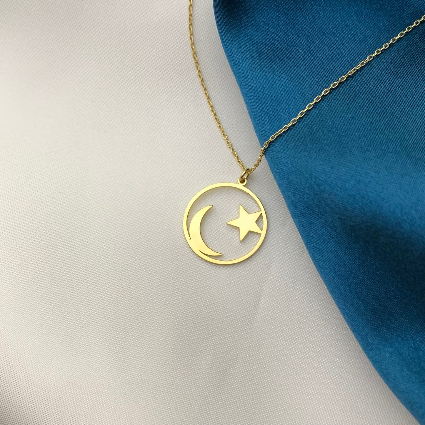 Moon Necklace, Star and Moon Necklace, Crescent Moon Necklace, Gold Star Necklace Sterling Silver Star Pendant, Star Charm, Gift for Mom