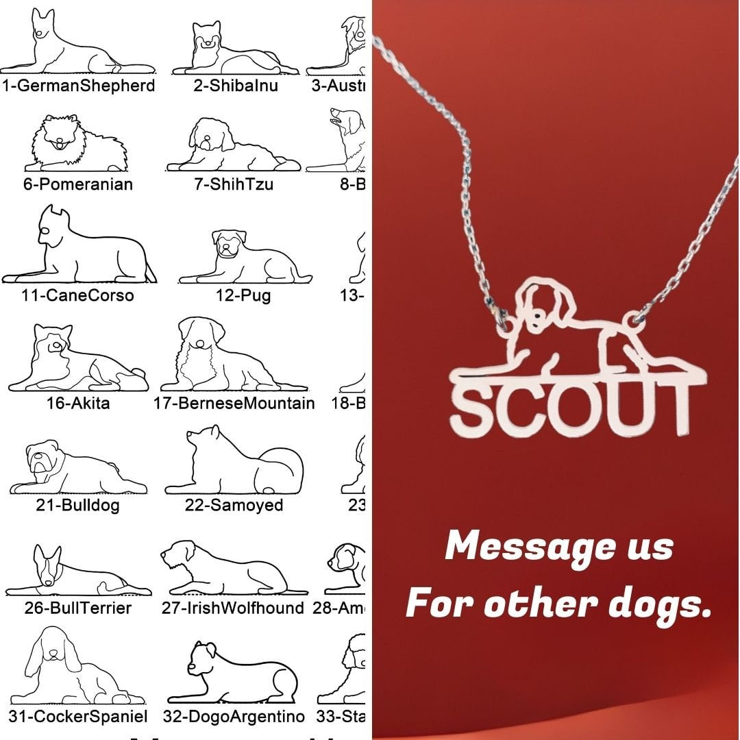 Dog necklace for women, Dog name necklace, Custom dog necklace, Dog memorial gift, Dog mom gift, Birthday gift for dog mom