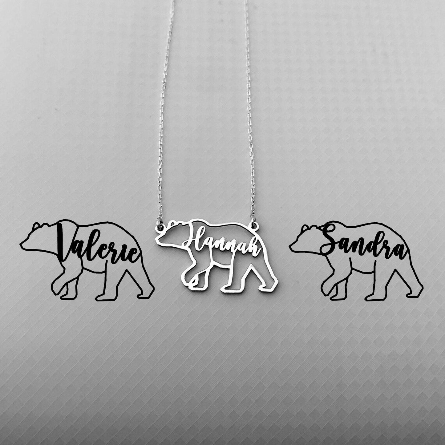 Custom Name Bear Necklace