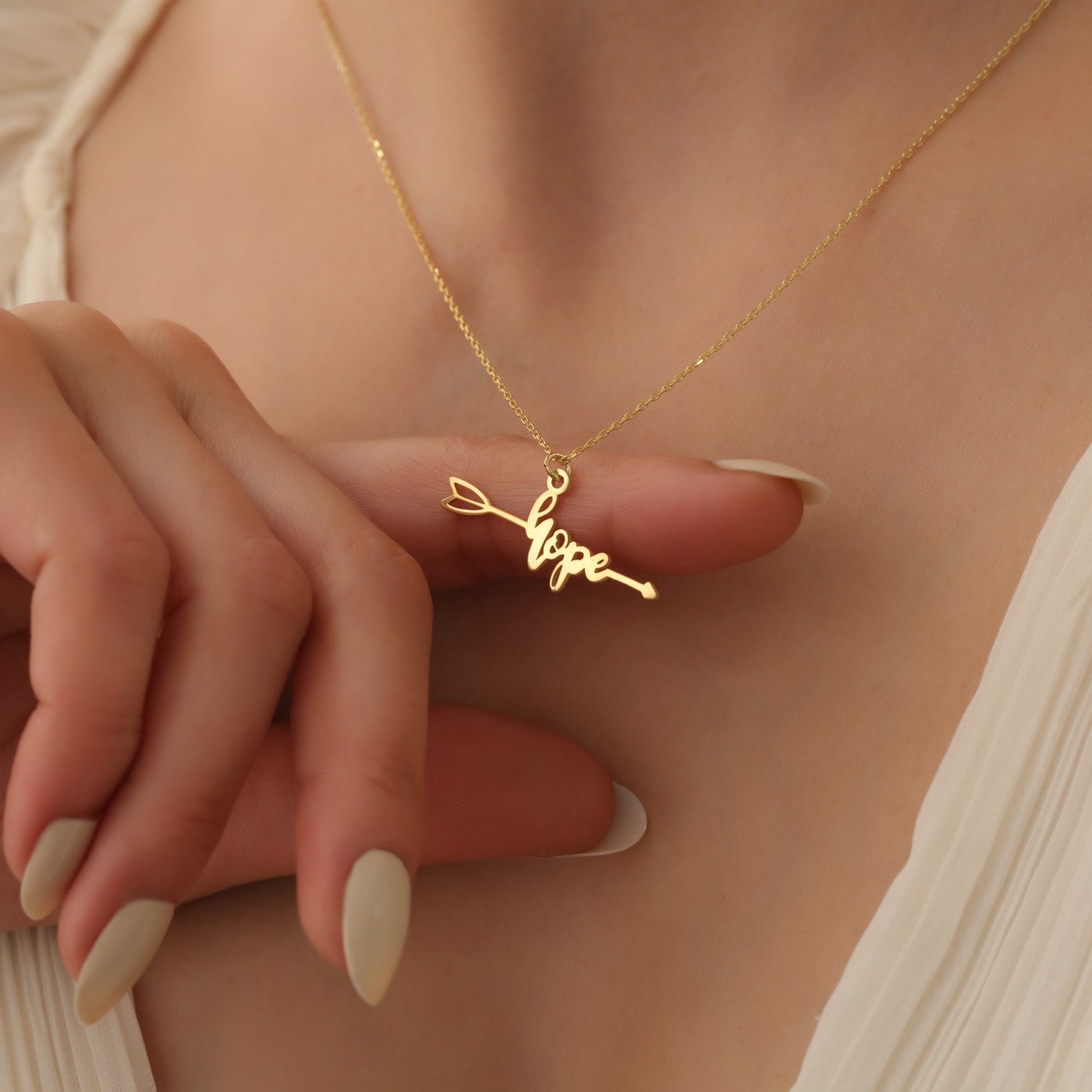 Hope necklace, Hope Word Necklace, Gold hope necklace, Silver Hope Necklace for Woman, Religious Gift for Woman, Birthday Gift