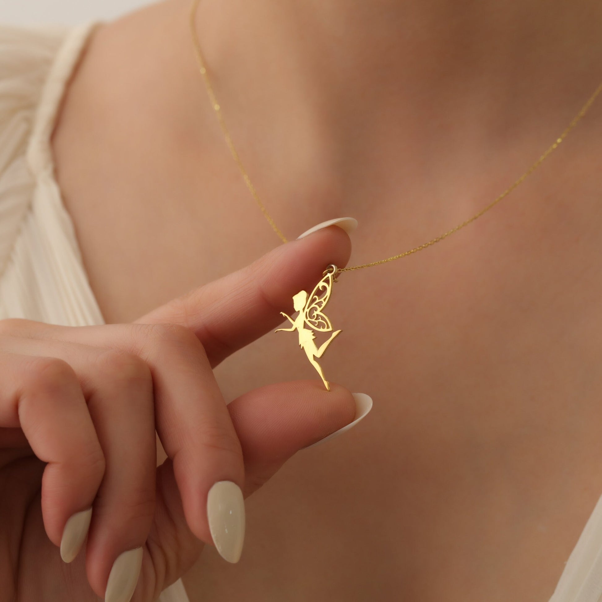 Fairy Necklace, Wish Fairy Necklace, Fairy Wing Necklace, Enchanting Fairy Pendant Necklace, Whimsical Magical Jewelry