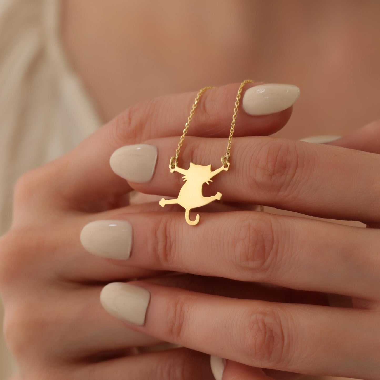 Cute Kitty Cat Necklace, Tiny Kitty Cat Necklace, Funny Cat Jewelry, Unique Cat Jewelry Charm Necklace, Gifts For Kids