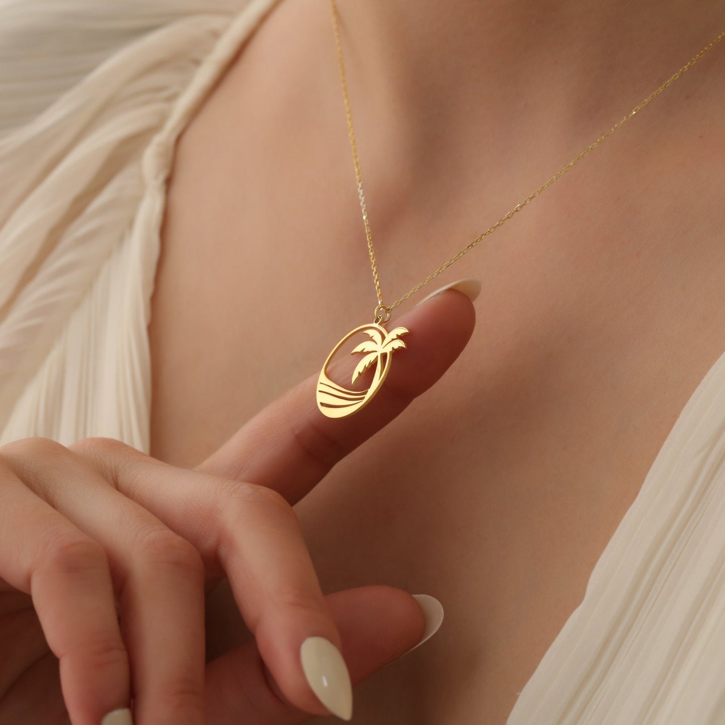 Palm Tree Necklace, Tropical Beach Palm Tree Summer Necklace, Summer Vibes Jewelry, Everyday Necklace