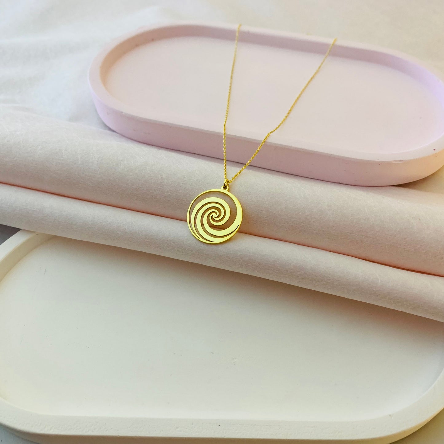 Spiral Necklace, Sacred Geometry Jewelry, Energy Necklace, Swirl Necklace, Spiritual Jewelry, Symbolic Charm
