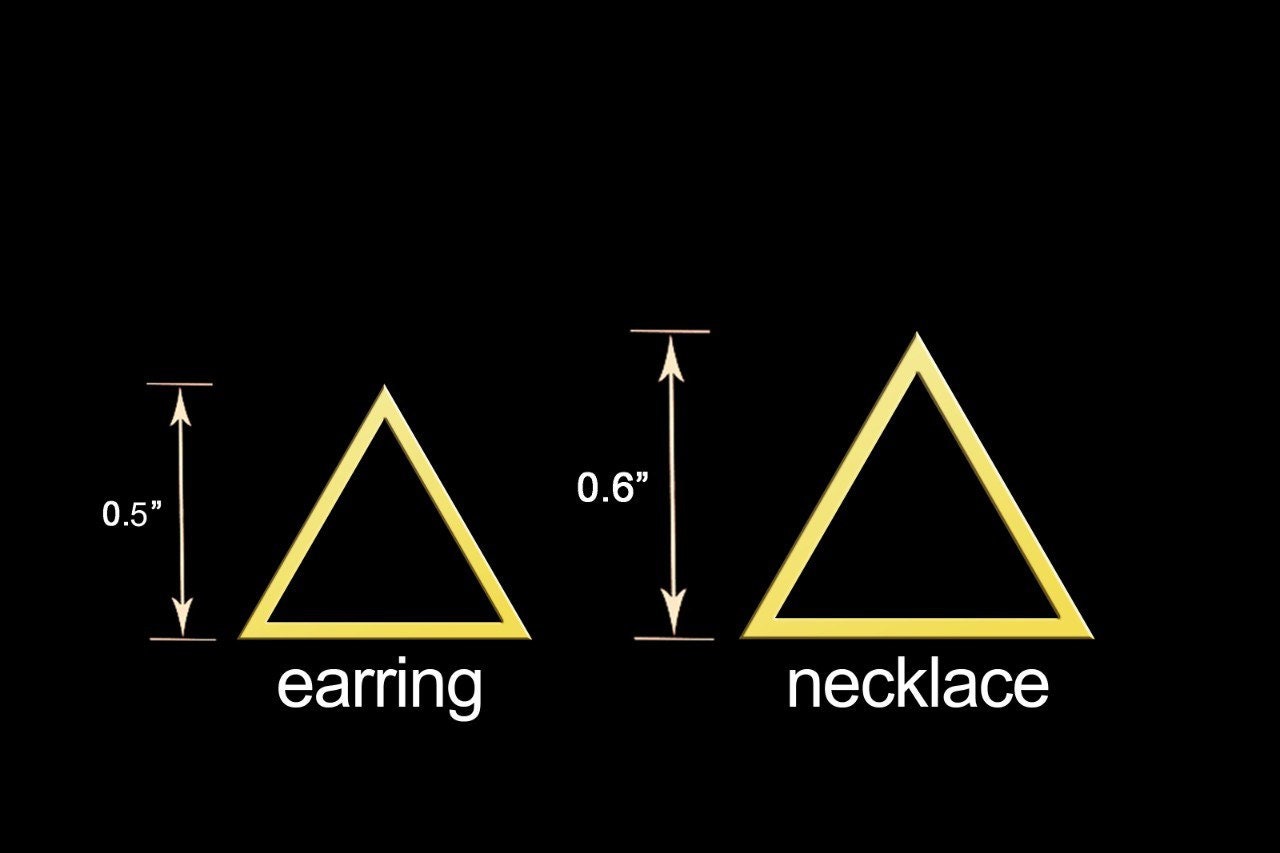 Triangle Necklace, Triangle Earrings, Sterling Silver Triangle Jewelry, Triangle Necklace and Earrings Jewelry Set, Dangle Triangle Earrings
