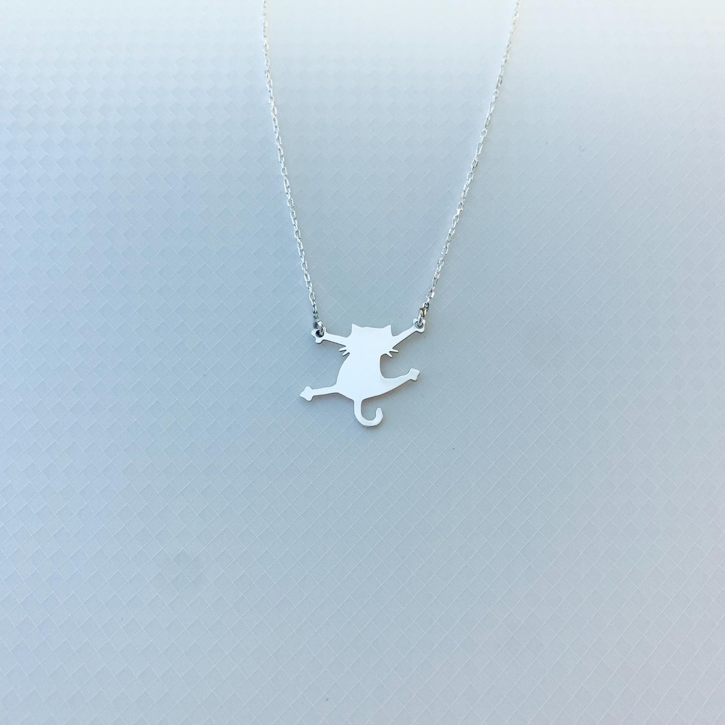 Cute Kitty Cat Necklace, Tiny Kitty Cat Necklace, Funny Cat Jewelry, Unique Cat Jewelry Charm Necklace, Gifts For Kids
