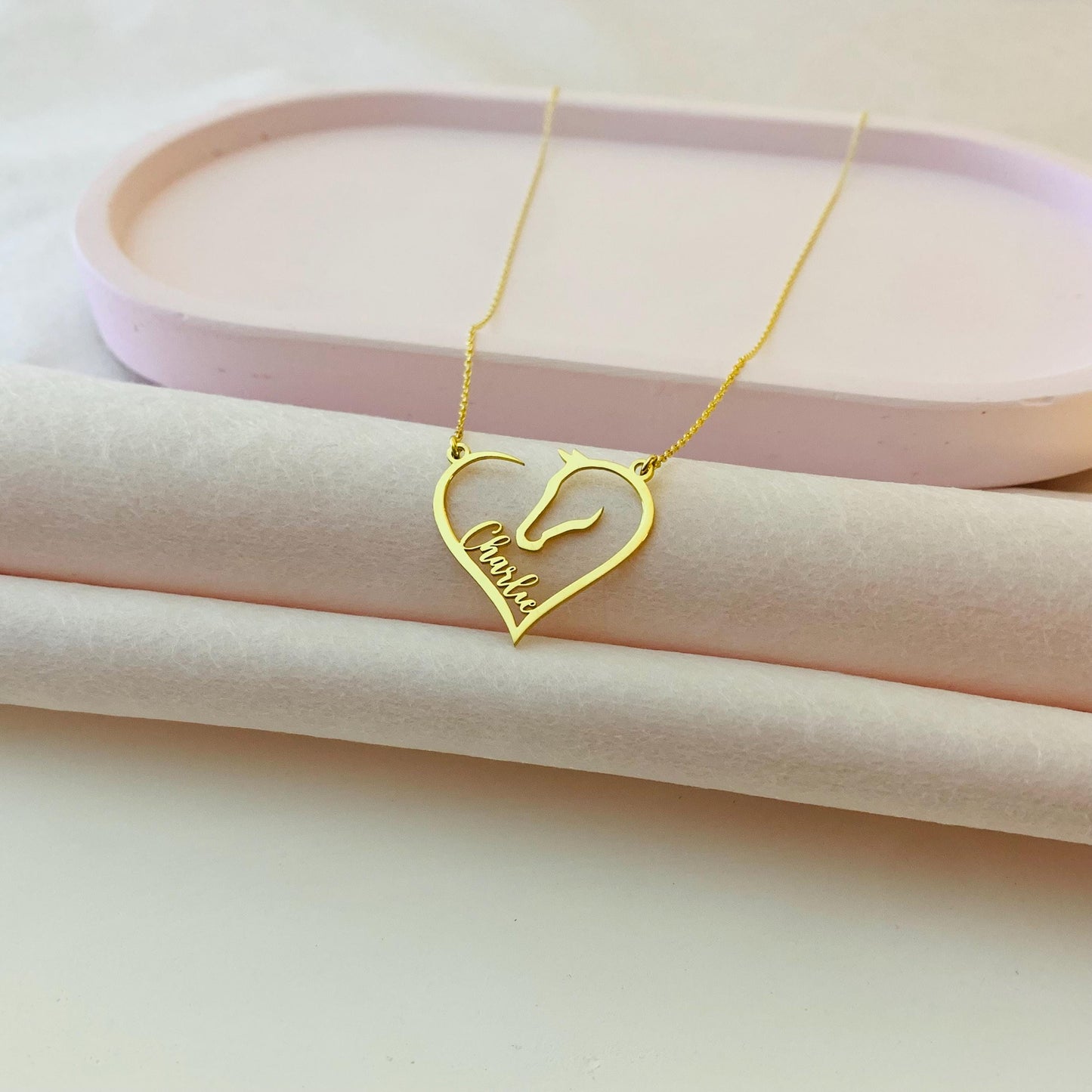 Horse Necklace for Woman, Horse Memorial Necklace, Elegant Gold Horse Necklace, Horse Love Necklace, Gift for Horse Mom