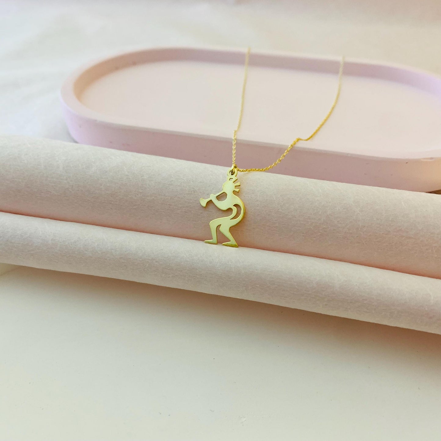 Kokopelli Charm Necklace, Dainty Kokopelli Necklace, Kokopelli jewelry flute player gift, Fertility Necklace, Native American Symbol Jewelry