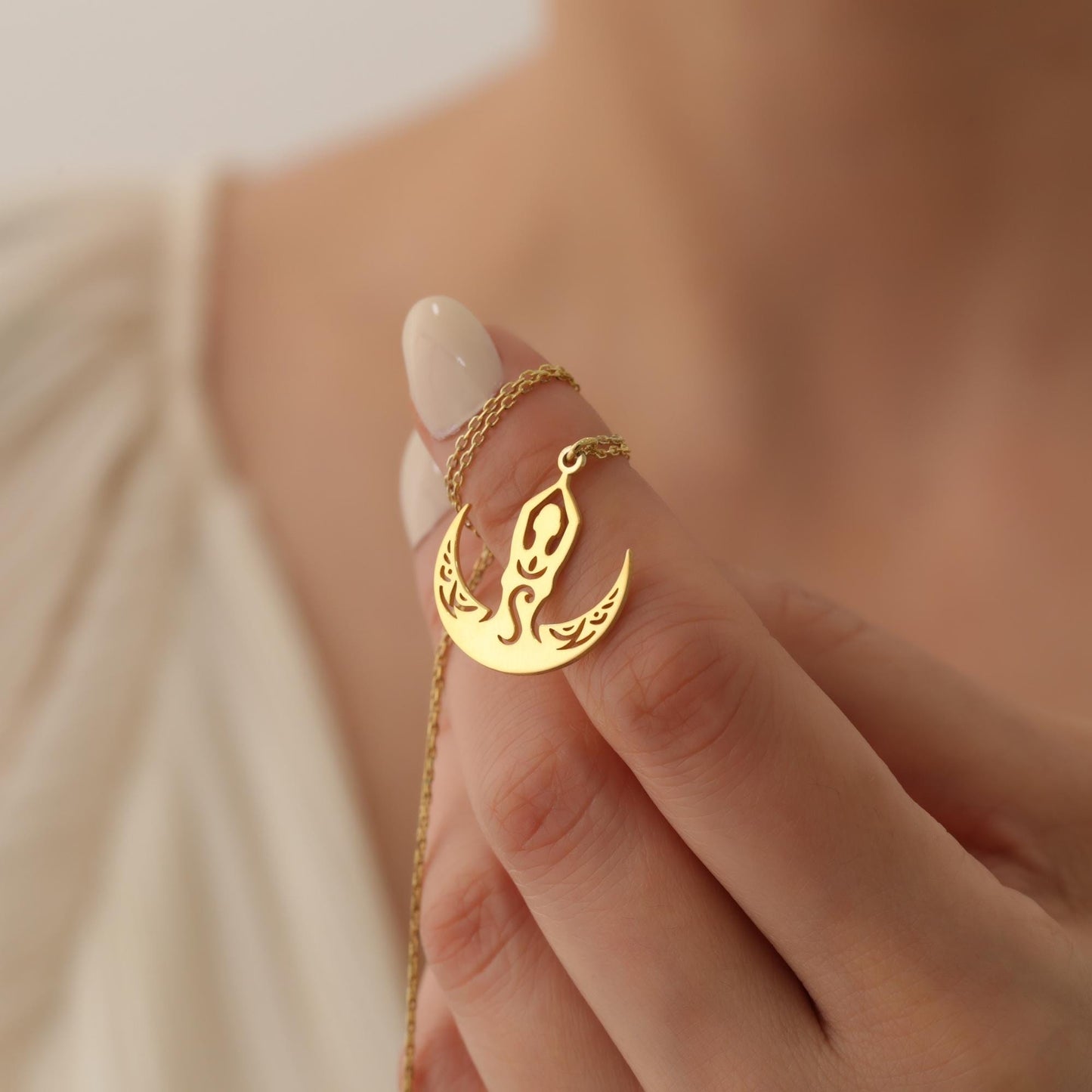 Yoga Necklace, Meditation Jewelry, Yoga Pose Necklace, Spiritual Wellness Necklace, Spiritual Jewelry