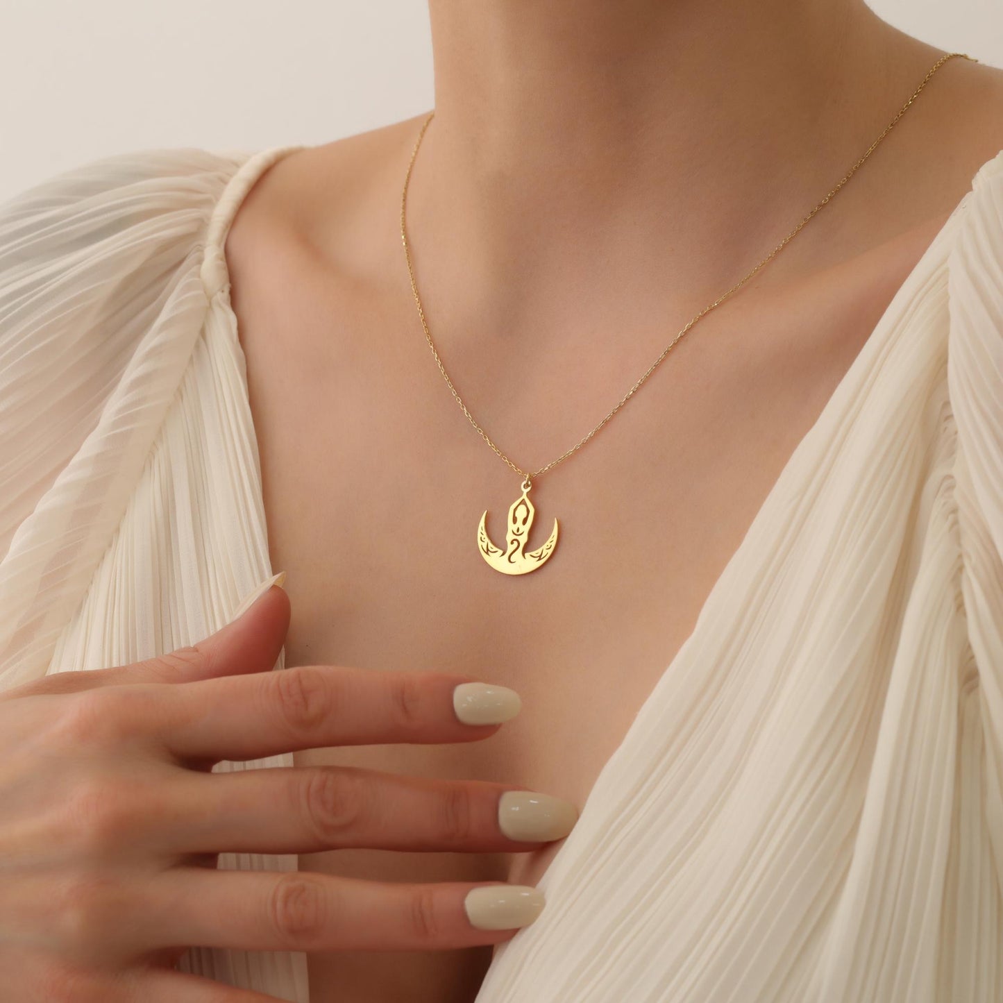Yoga Necklace, Meditation Jewelry, Yoga Pose Necklace, Spiritual Wellness Necklace, Spiritual Jewelry