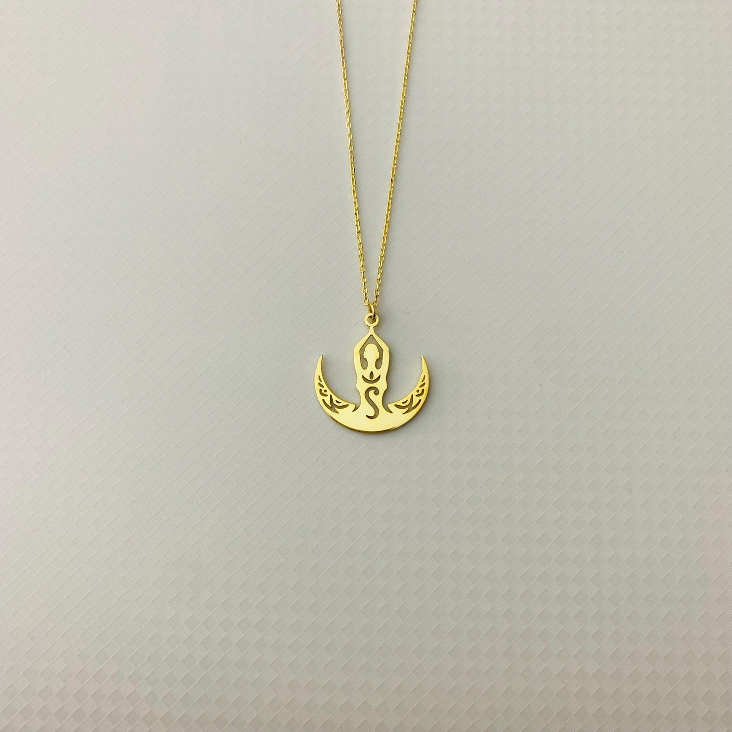 Yoga Necklace for Women, Gold Namaste Yoga Pose Necklace, Yoga Meditation Jewelry, Yoga Lotus Pose Necklace, Lotus Position, Yoga Gifts