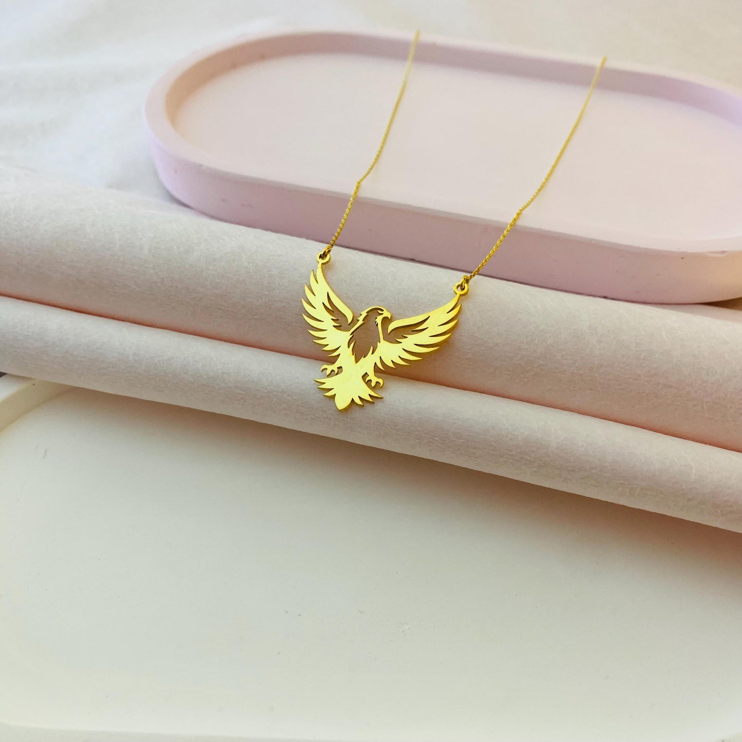 Eagle Necklace for Women, Hawk Necklace, American Eagle Silhouette Jewelry, Delicate Eagle Necklace, Wild Bird Necklace Jewelry Gift