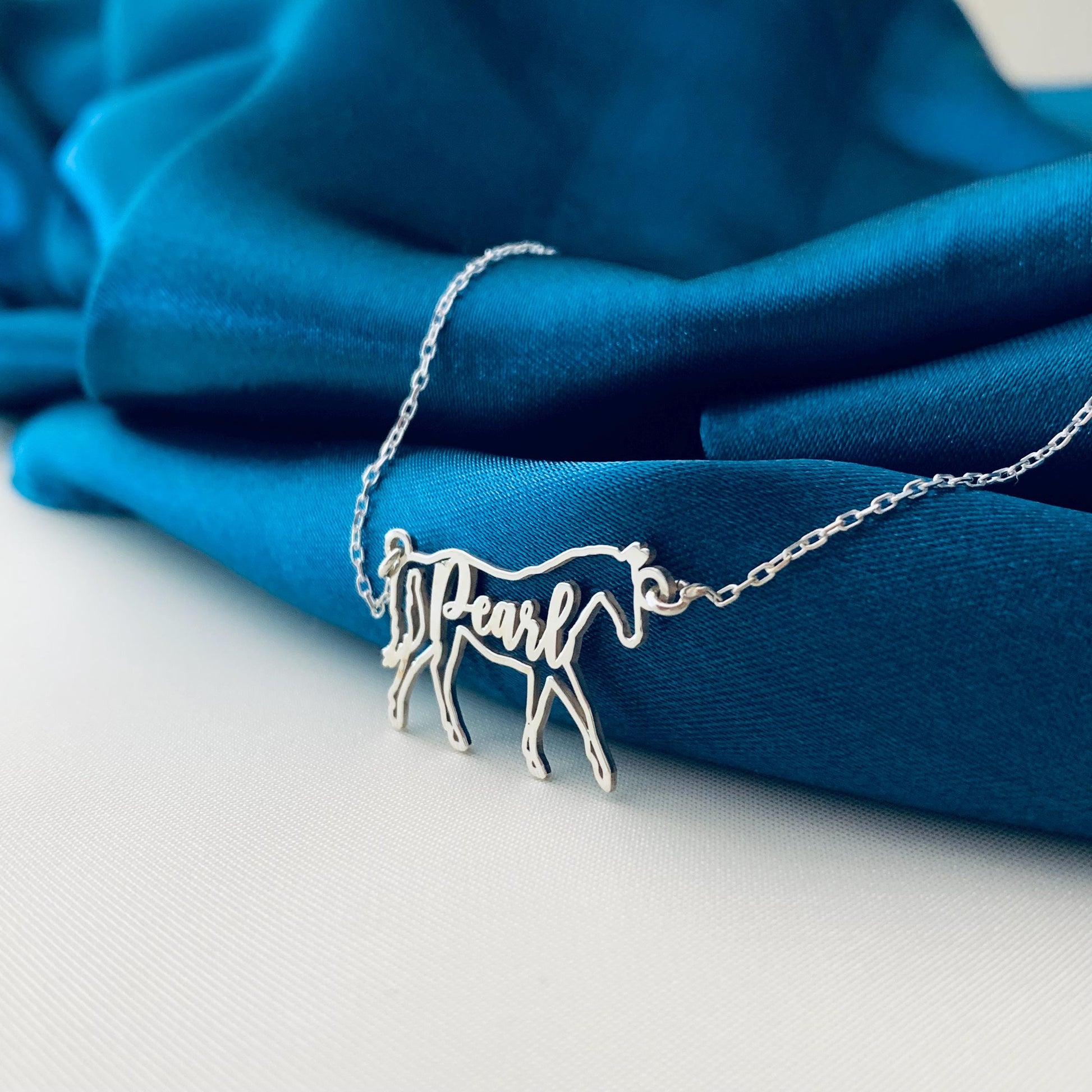 Horse Name Necklace, Personalized Horse Name Necklace Horse Necklace for Woman, Horse Memorial Necklace, Horse Memorial Gift, Horse Jewelry