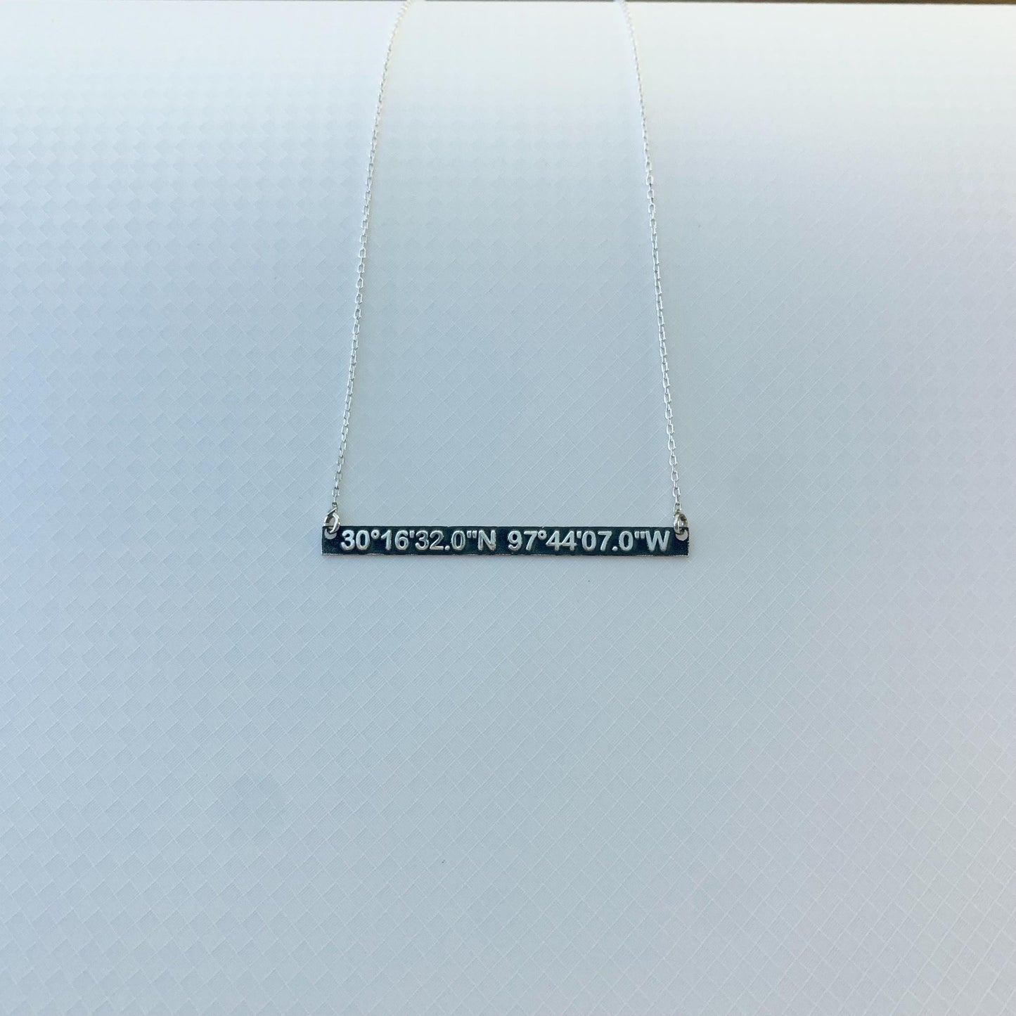 Custom Coordinates Necklace, Personalized Latitude Longitude Bar Pendant, Location Engraved Bar Necklace, Engraved Coordinate Necklace