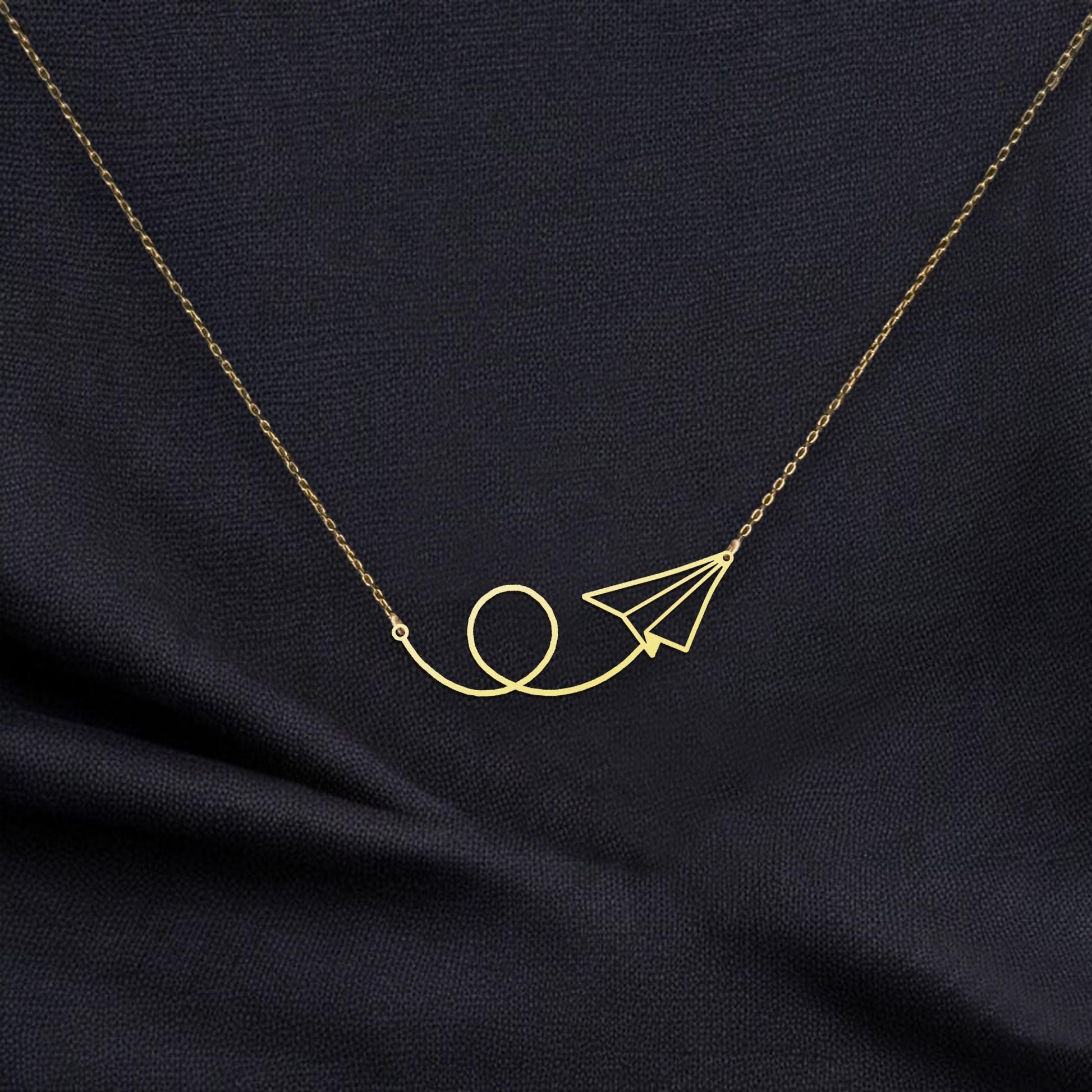 18K Gold Paper Airplane Necklace, Minimalist Silver Travel Charm, Adventure Inspired Jewelry for Travel Lovers, Gift for Pilot and Hostess
