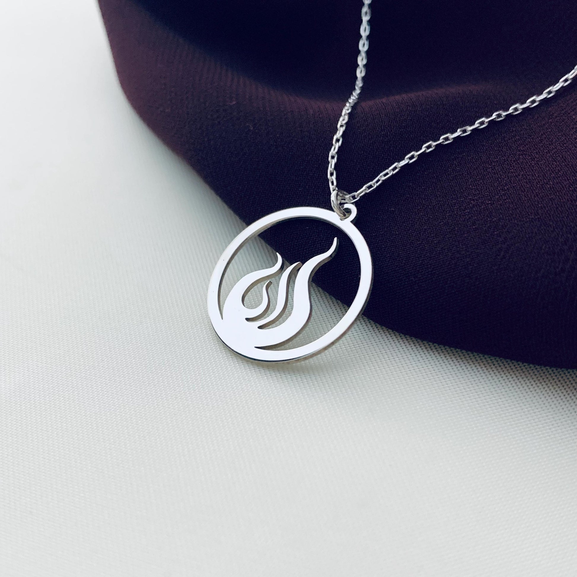 Fire Elements Symbol Charm Necklace, Four Elements Symbol Pendant, Earth Air Water Fire Four Elements Zodiac Necklace, Minimalist Necklace