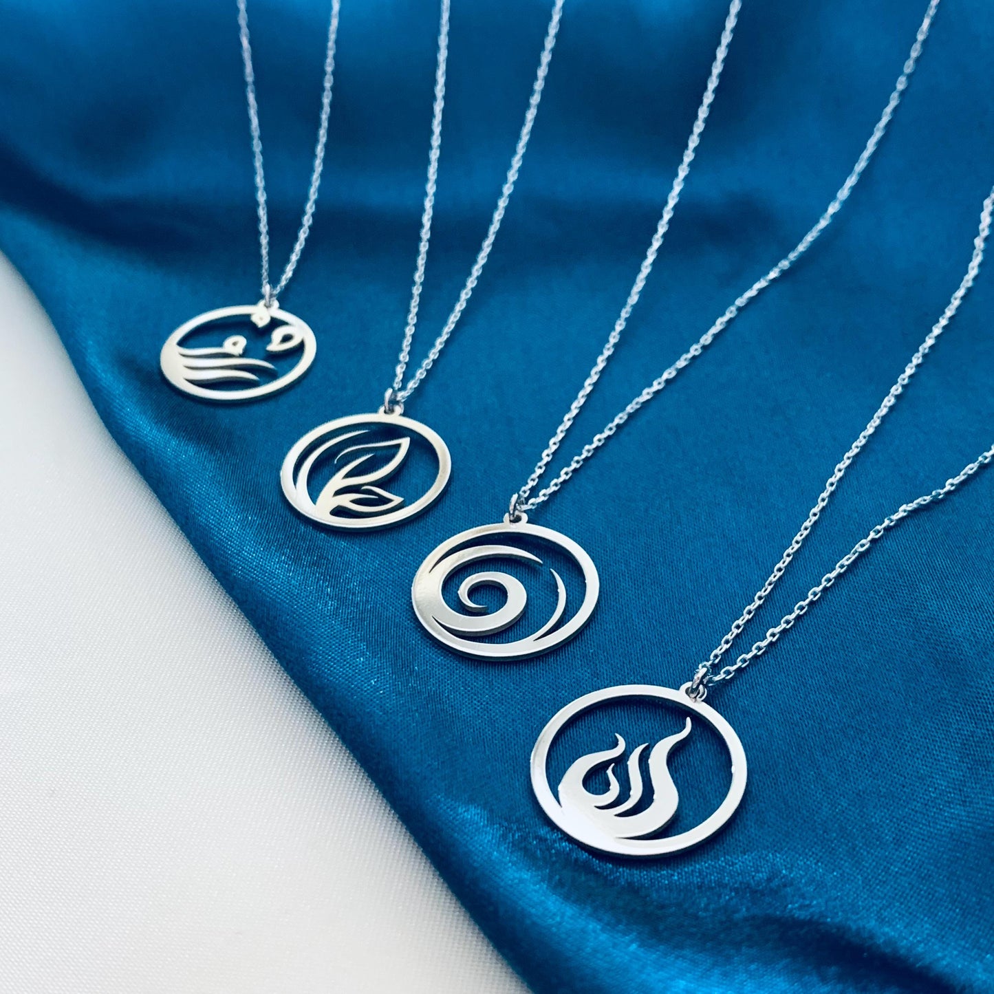 Fire Elements Symbol Charm Necklace, Four Elements Symbol Pendant, Earth Air Water Fire Four Elements Zodiac Necklace, Minimalist Necklace