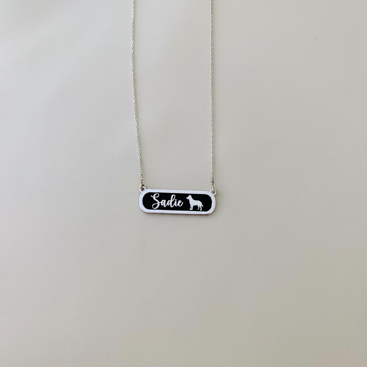 Custom Dog Necklace, Dog Necklace for Woman, Dog Memorial Gift, Dog Memorial Name Necklace, Pet Cartouche Necklace, Gift for Dog Mom