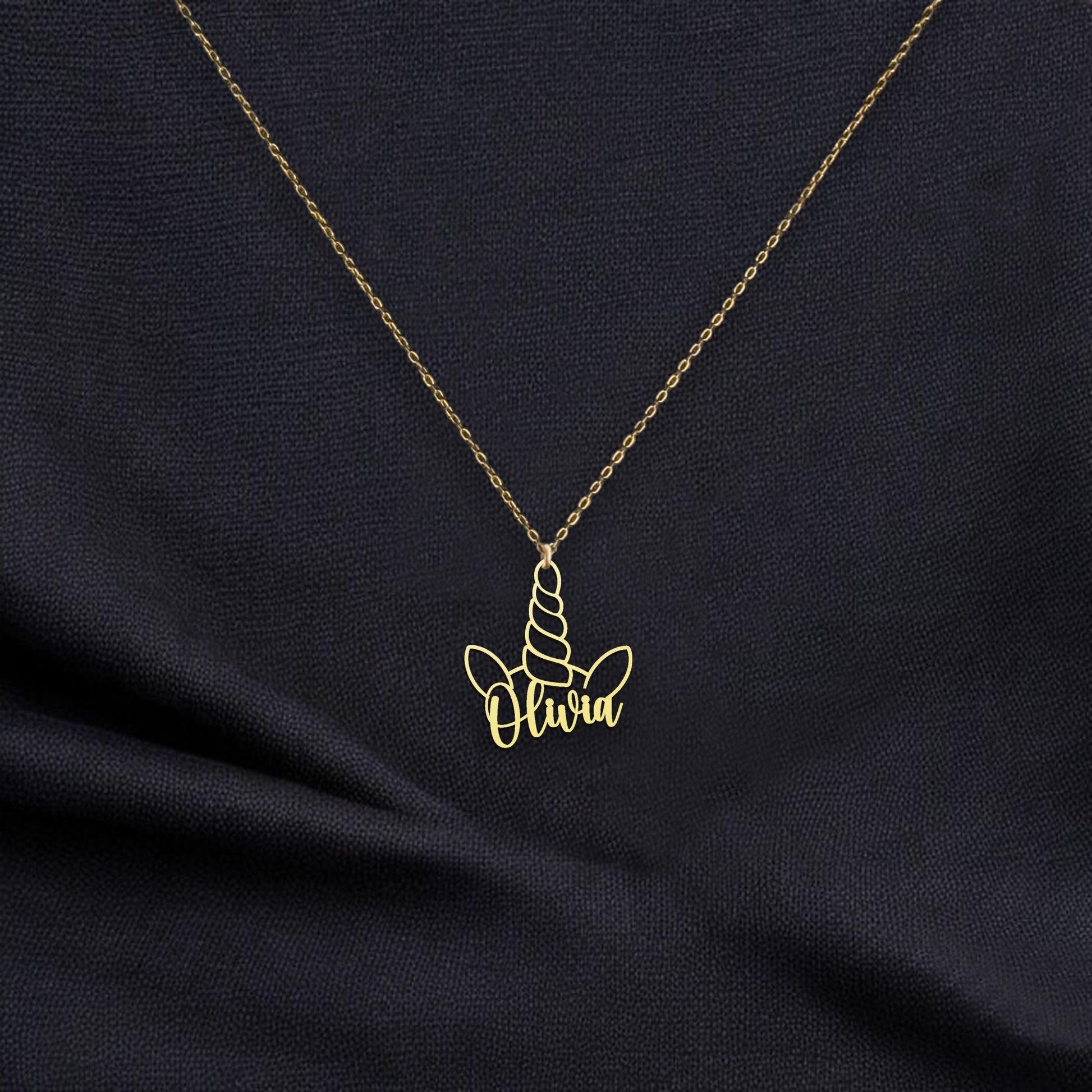 Personalized Unicorn Name Necklace - Custom Name Pendant - Magical Unicorn Charm for Fantasy Lovers - Unique Gift for her