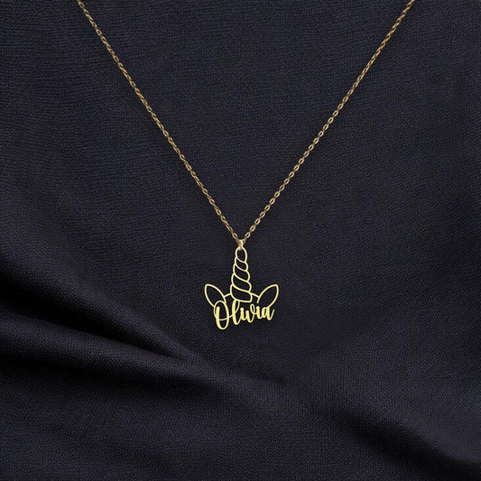 Personalized Unicorn Name Necklace - Custom Name Pendant - Magical Unicorn Charm for Fantasy Lovers - Unique Gift for her
