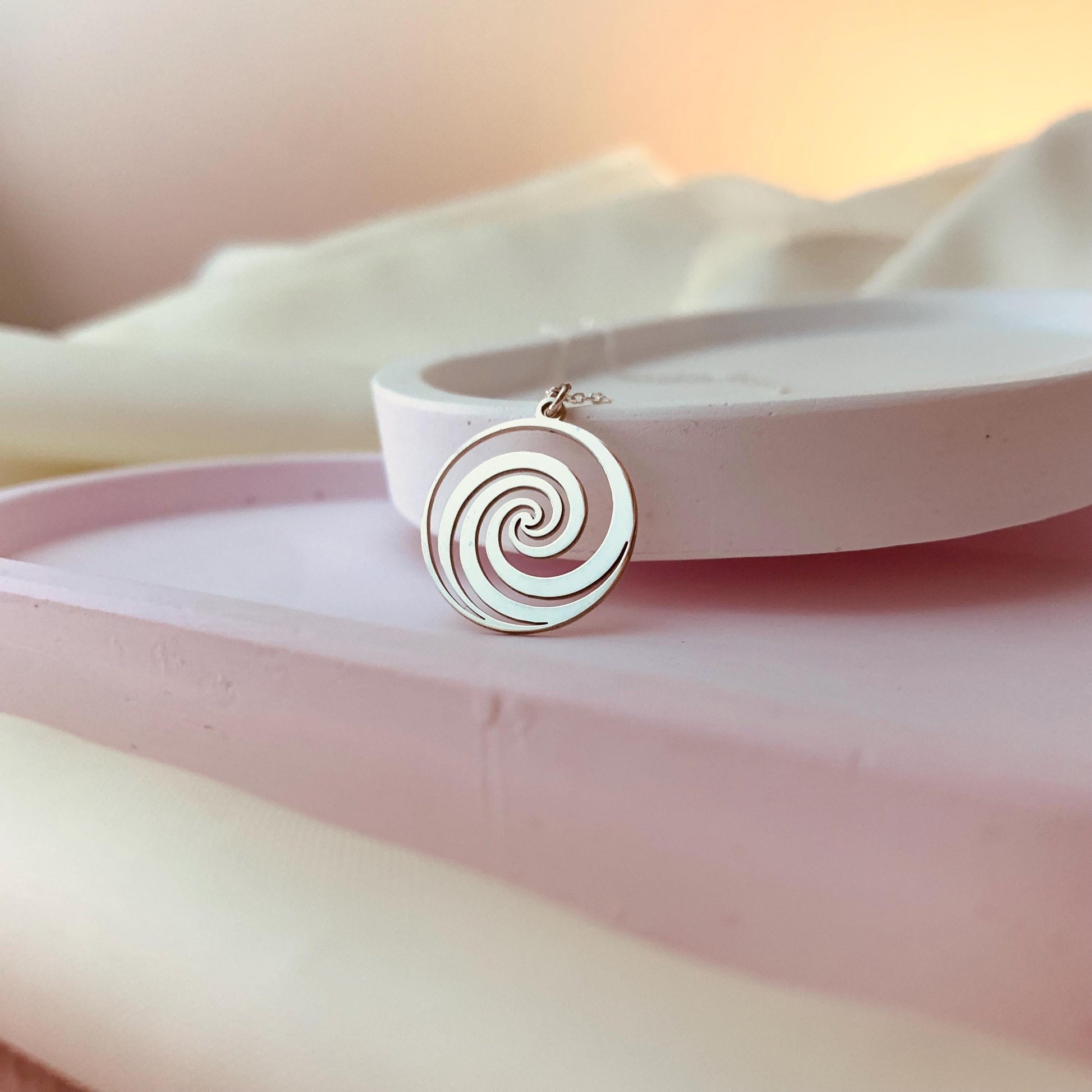 Spiral Necklace, Sacred Geometry Jewelry, Energy Necklace, Swirl Necklace, Spiritual Jewelry, Symbolic Charm