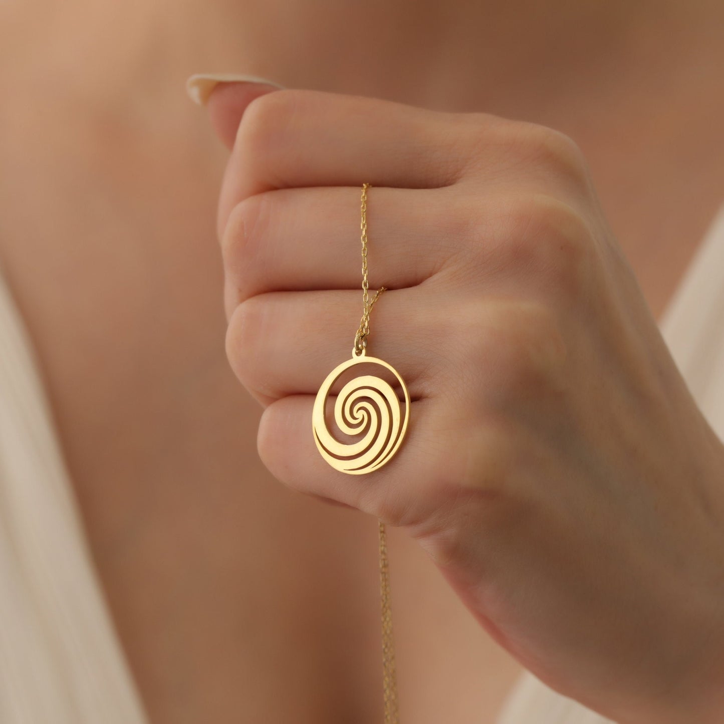 Spiral Necklace, Sacred Geometry Jewelry, Energy Necklace, Swirl Necklace, Spiritual Jewelry, Symbolic Charm
