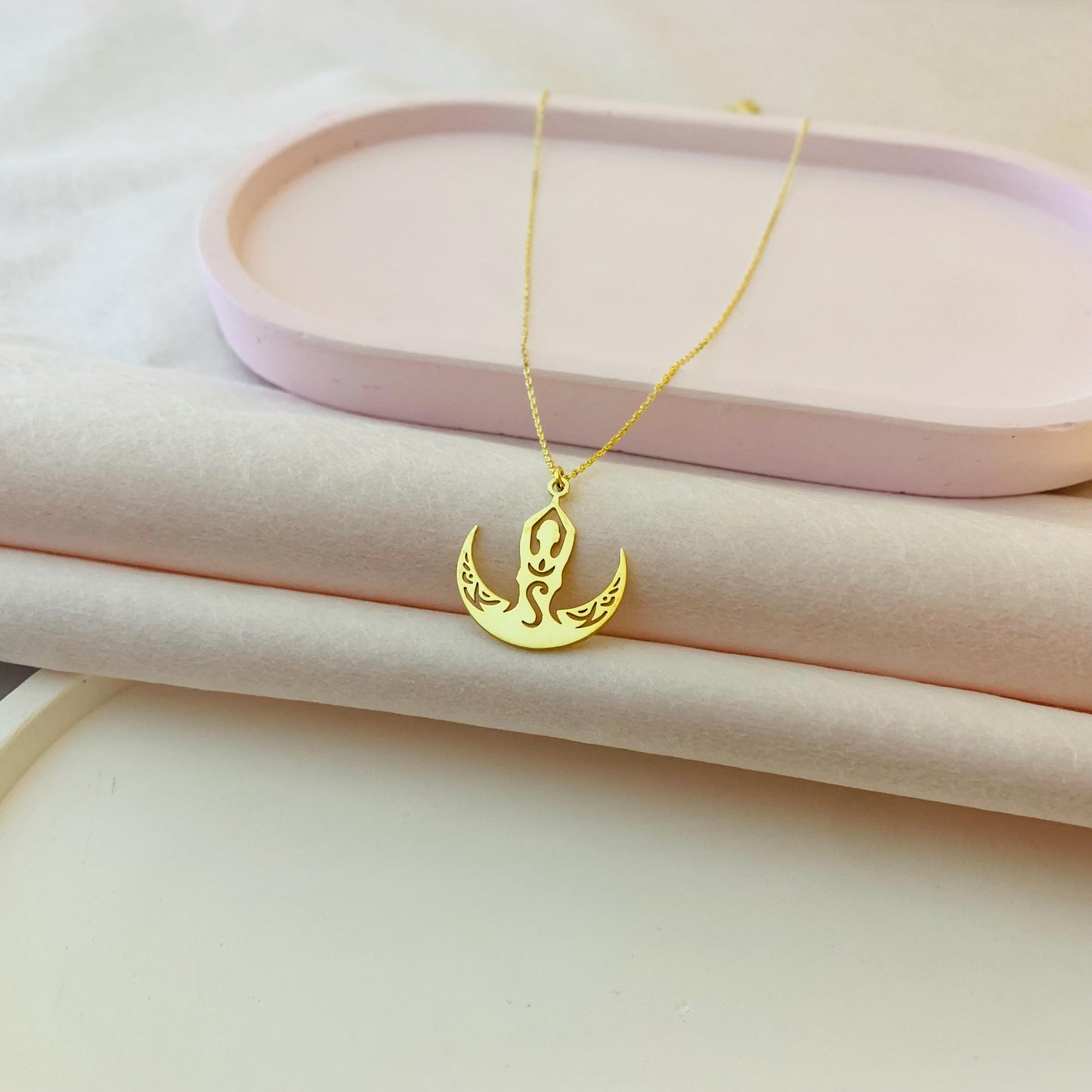Yoga Necklace, Meditation Jewelry, Yoga Pose Necklace, Spiritual Wellness Necklace, Spiritual Jewelry