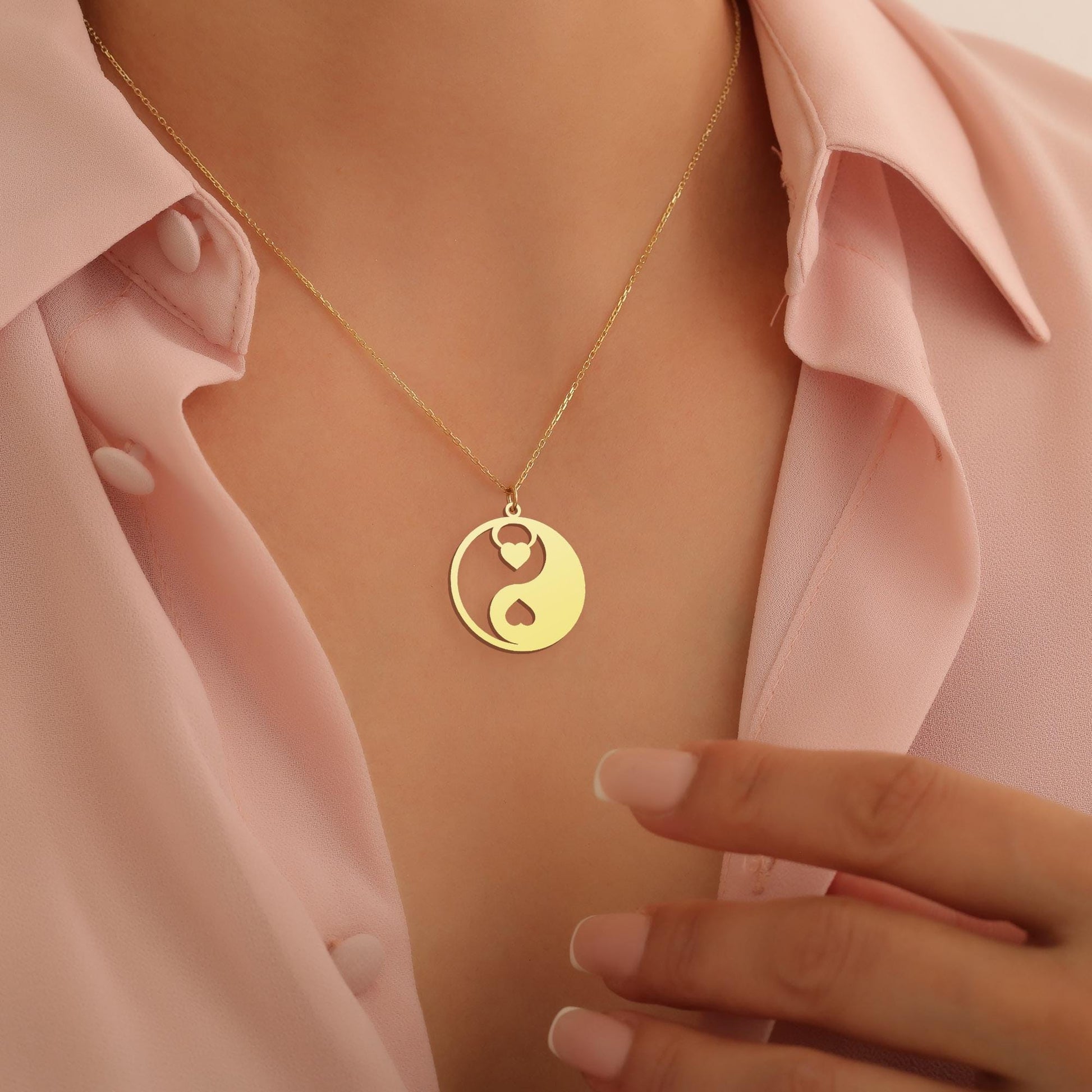 Yin and Yang Necklace, Yin Yang Symbol Jewelry, Karma Necklace, Balance and Harmony Jewelry, Gift for Her