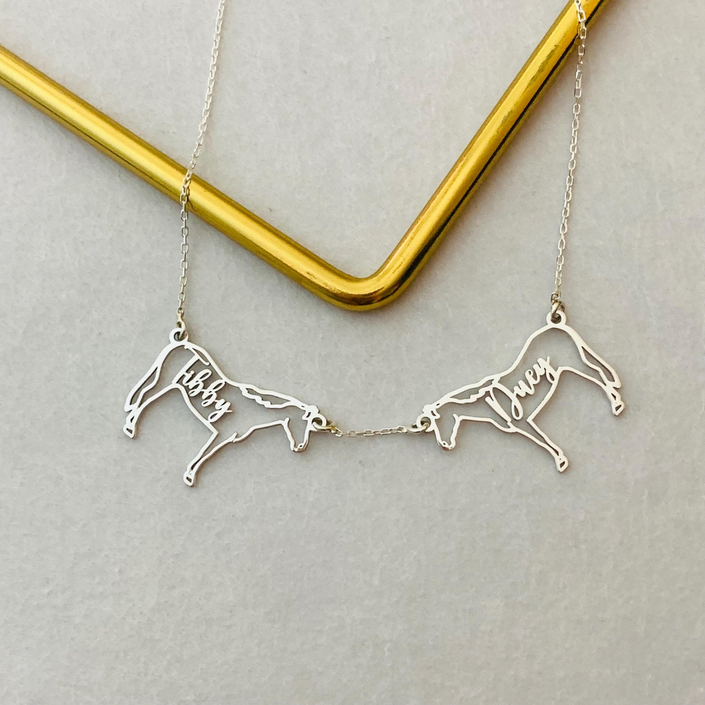 Multiple Horse Necklace, Personalized Horse Necklace, Memorial Horse Jewelry, Multiple Horse Charm Necklace, Equestrian Gift, Horse Mom Gift