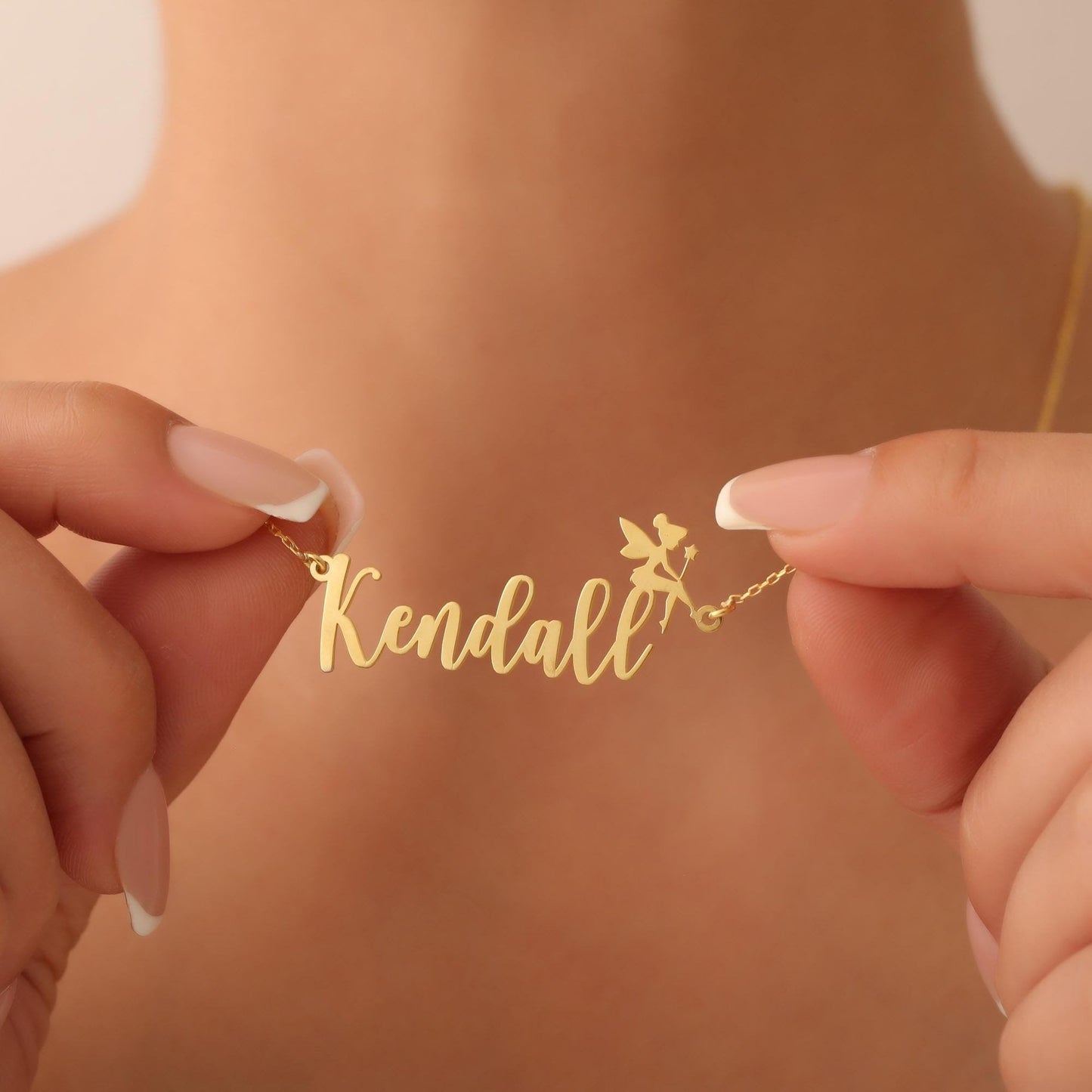 Personalized Fairy Necklace, Fairy Name Necklace, Fairy Charm Name Necklace, Custom Name Necklace, Fairy Jewelry, Name Jewelry for Her
