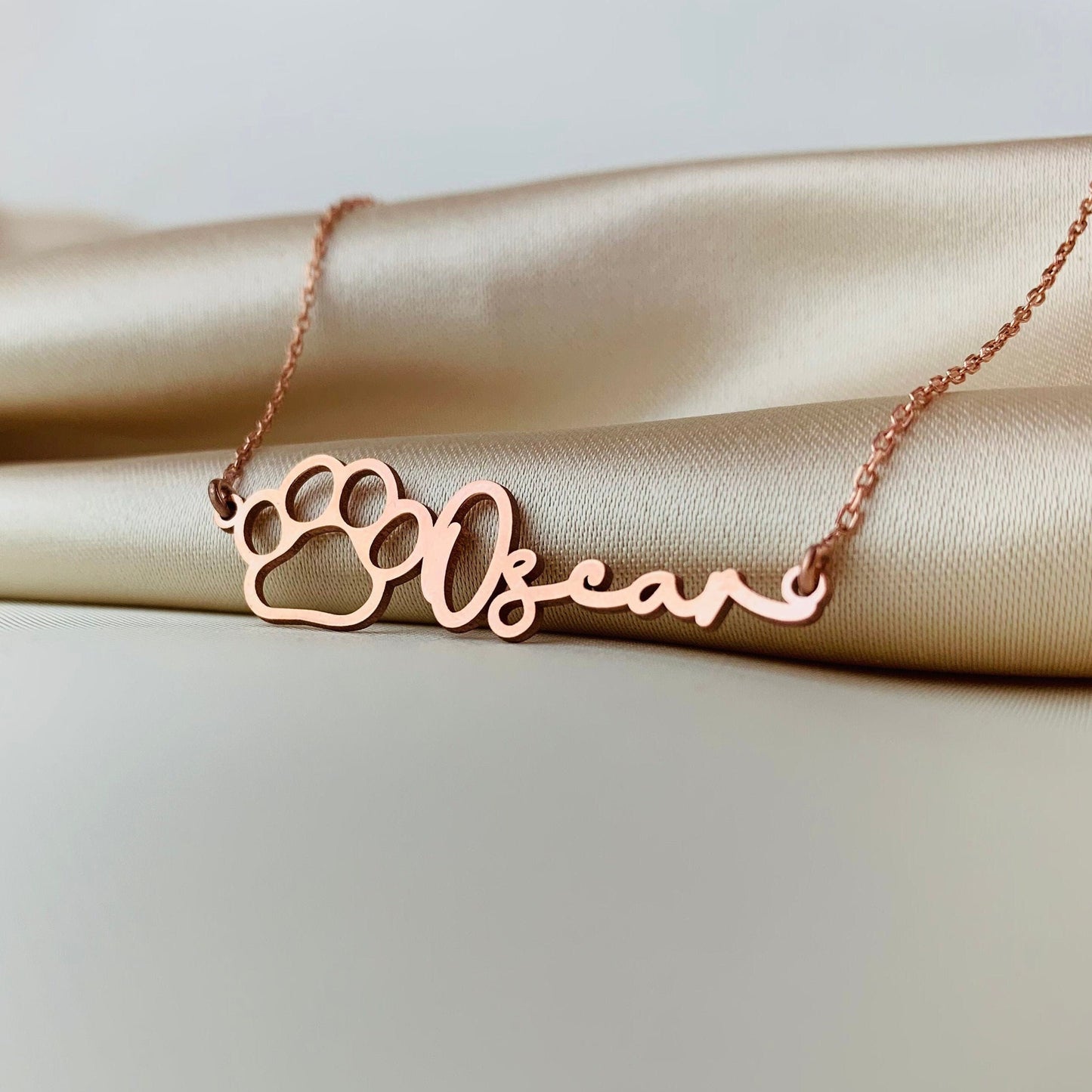 Paw Necklace With Name
