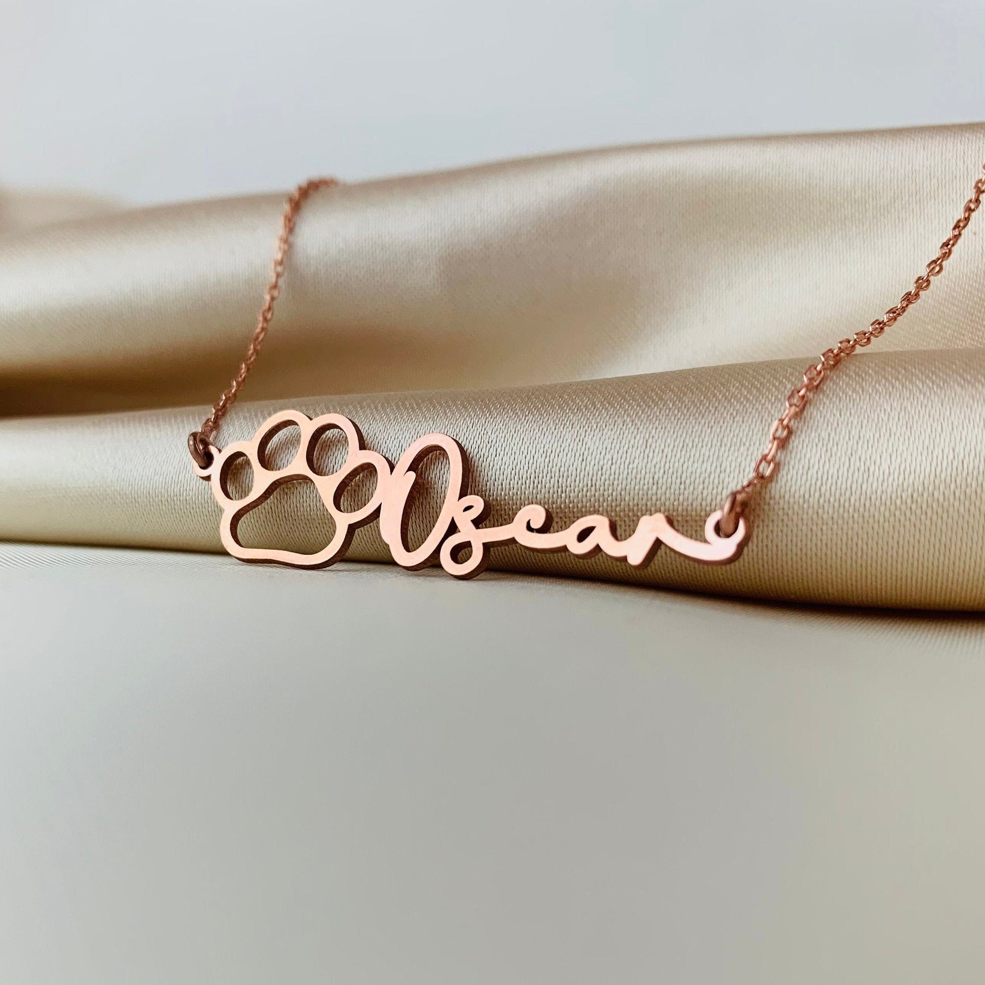 Paw Necklace With Name