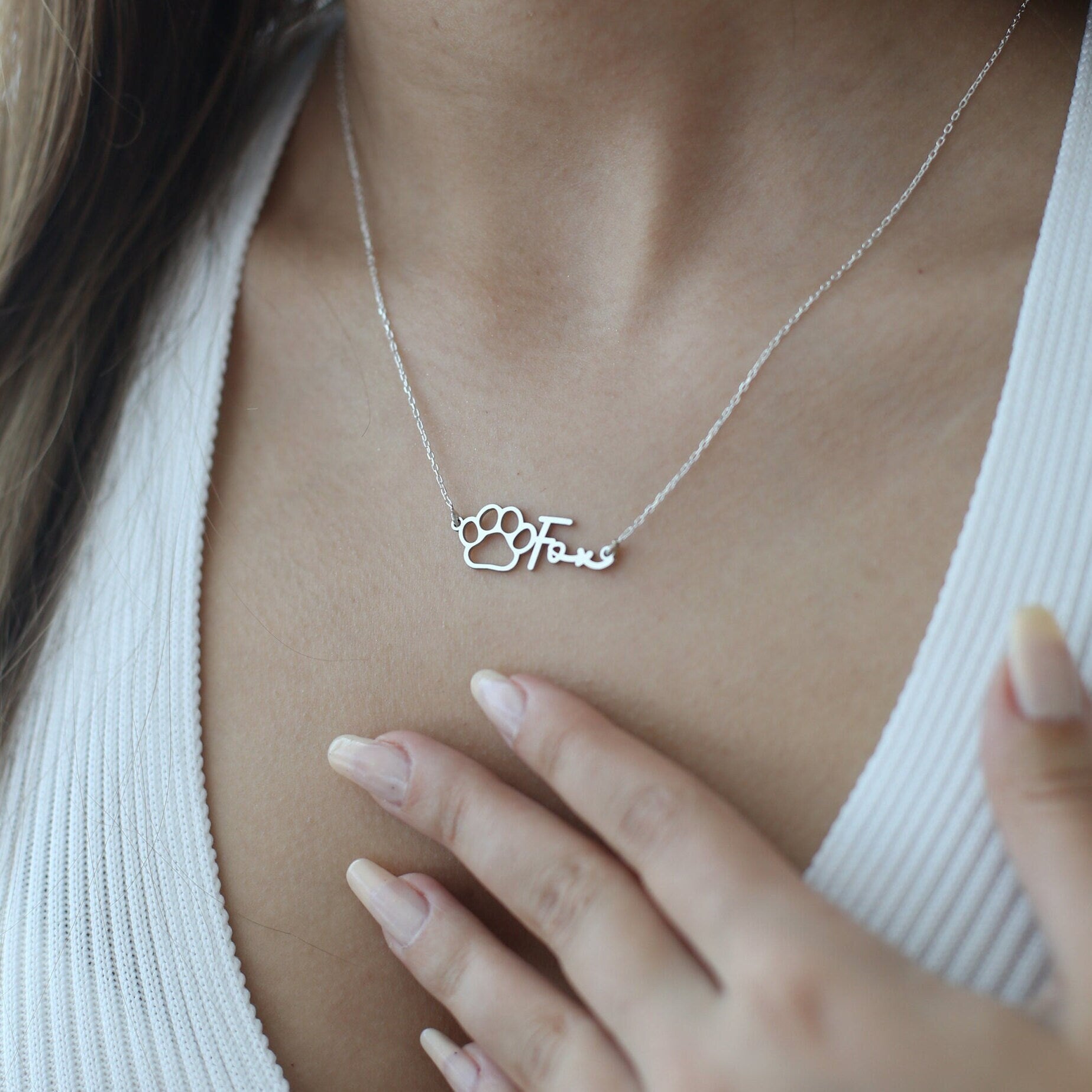 Paw Name Necklace