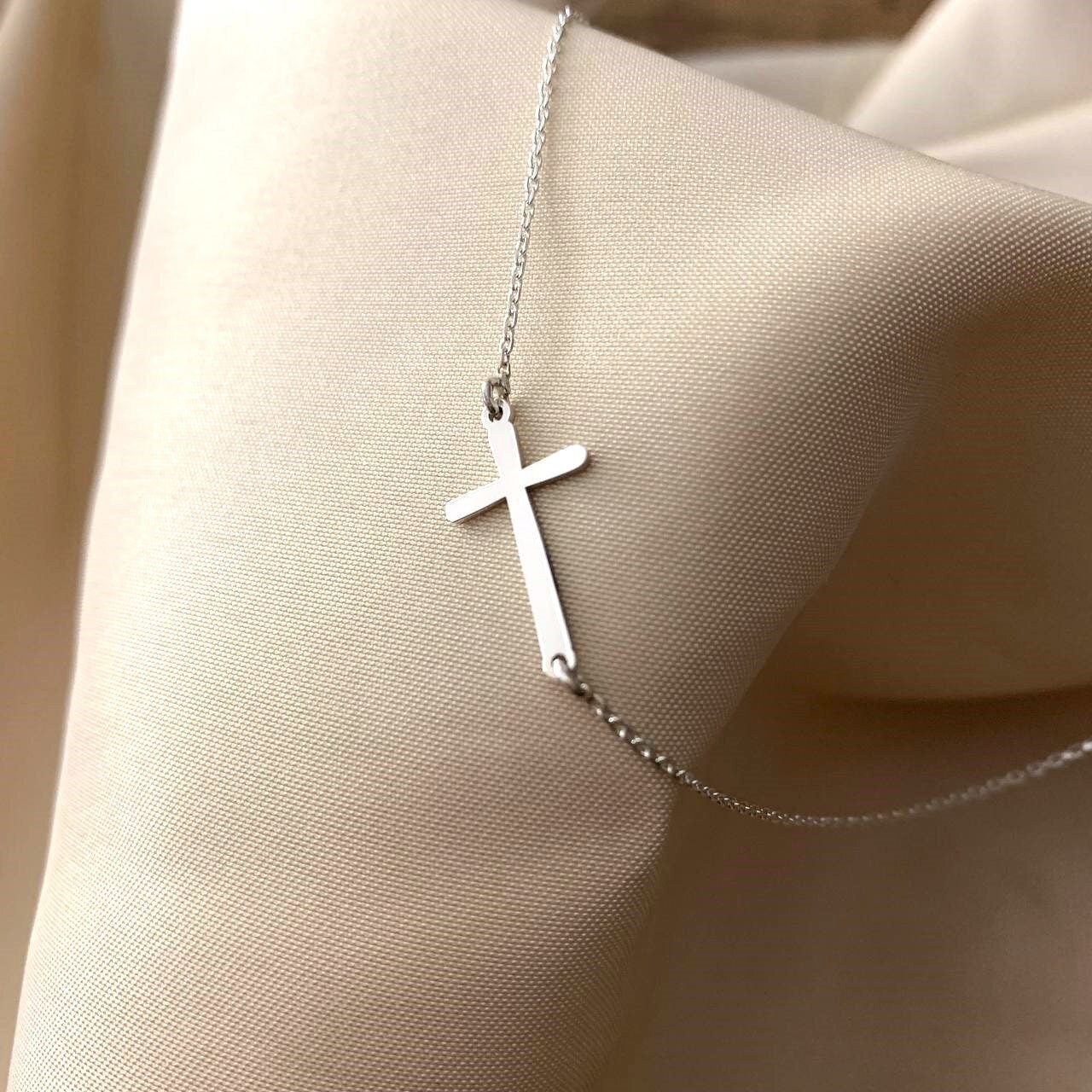 Cross Necklace, Sideways Cross Necklace